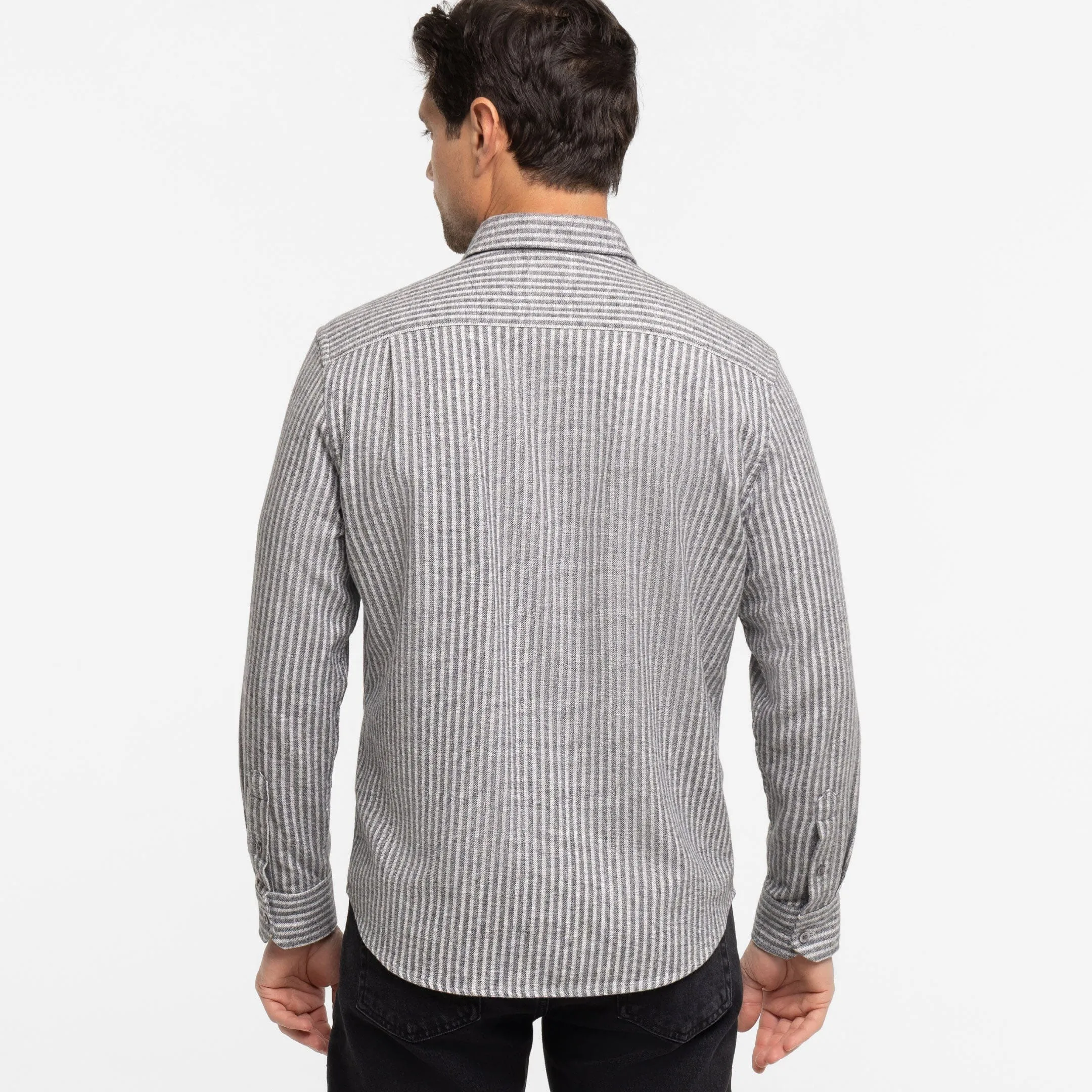 Carbon Stripes Flannel Shirt sold by Ash & Erie product image thumbnail 3