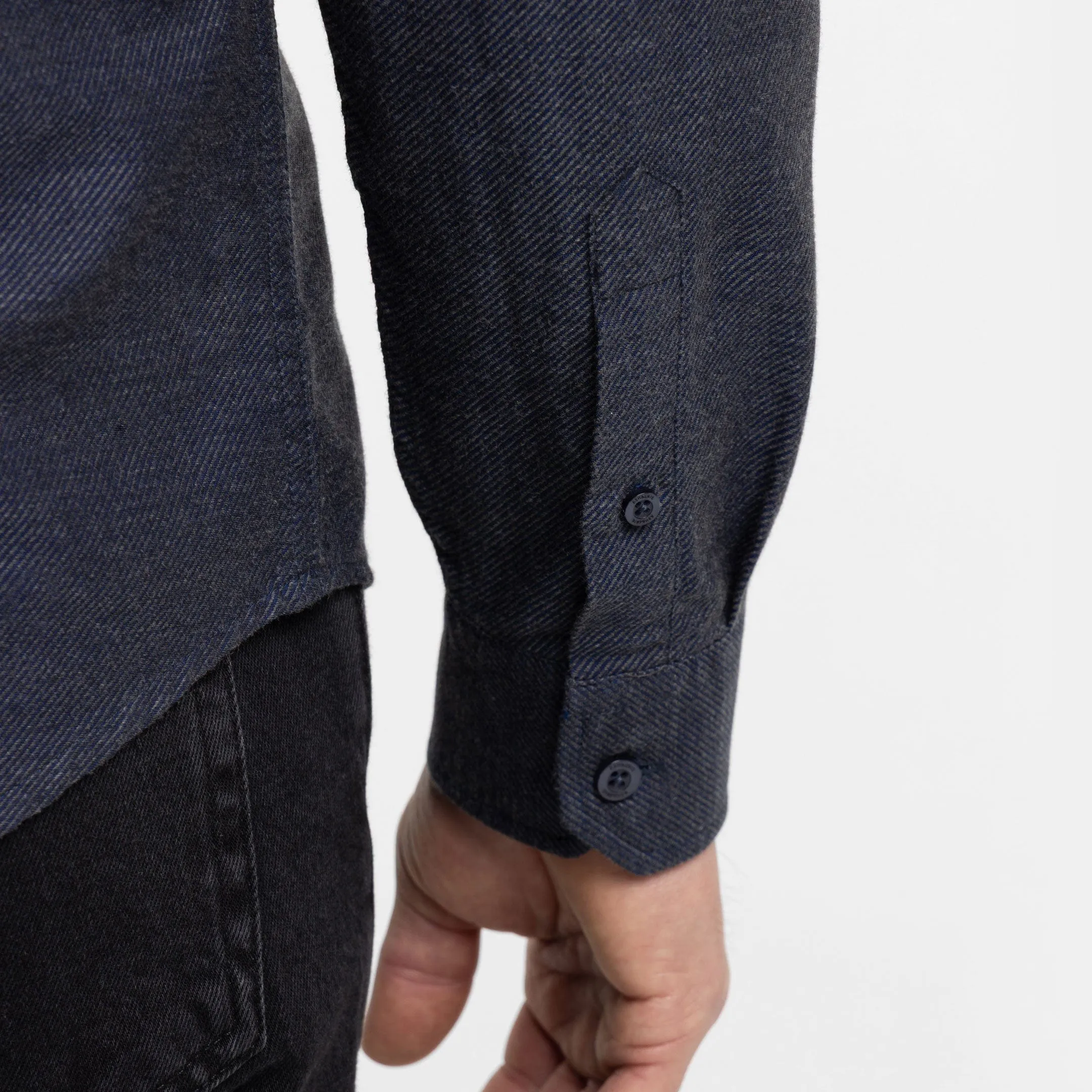 Navy Twill Brushed Shirt sold by Ash & Erie product image thumbnail 5