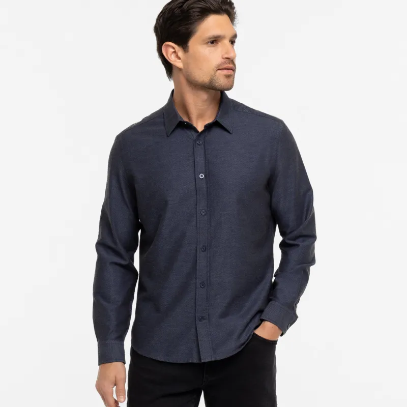 Navy Twill Brushed Shirt sold by Ash & Erie