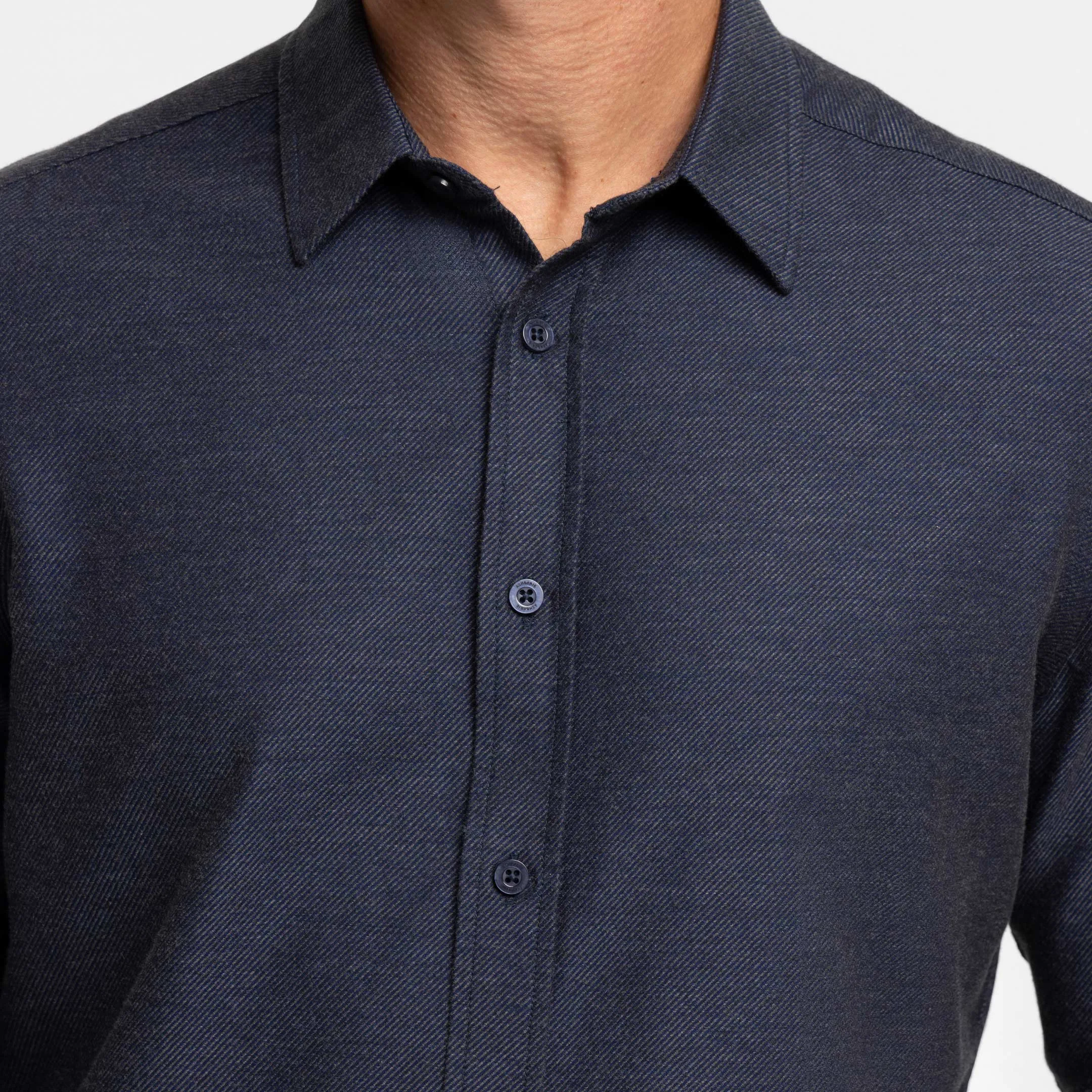 Navy Twill Brushed Shirt sold by Ash & Erie product image thumbnail 4
