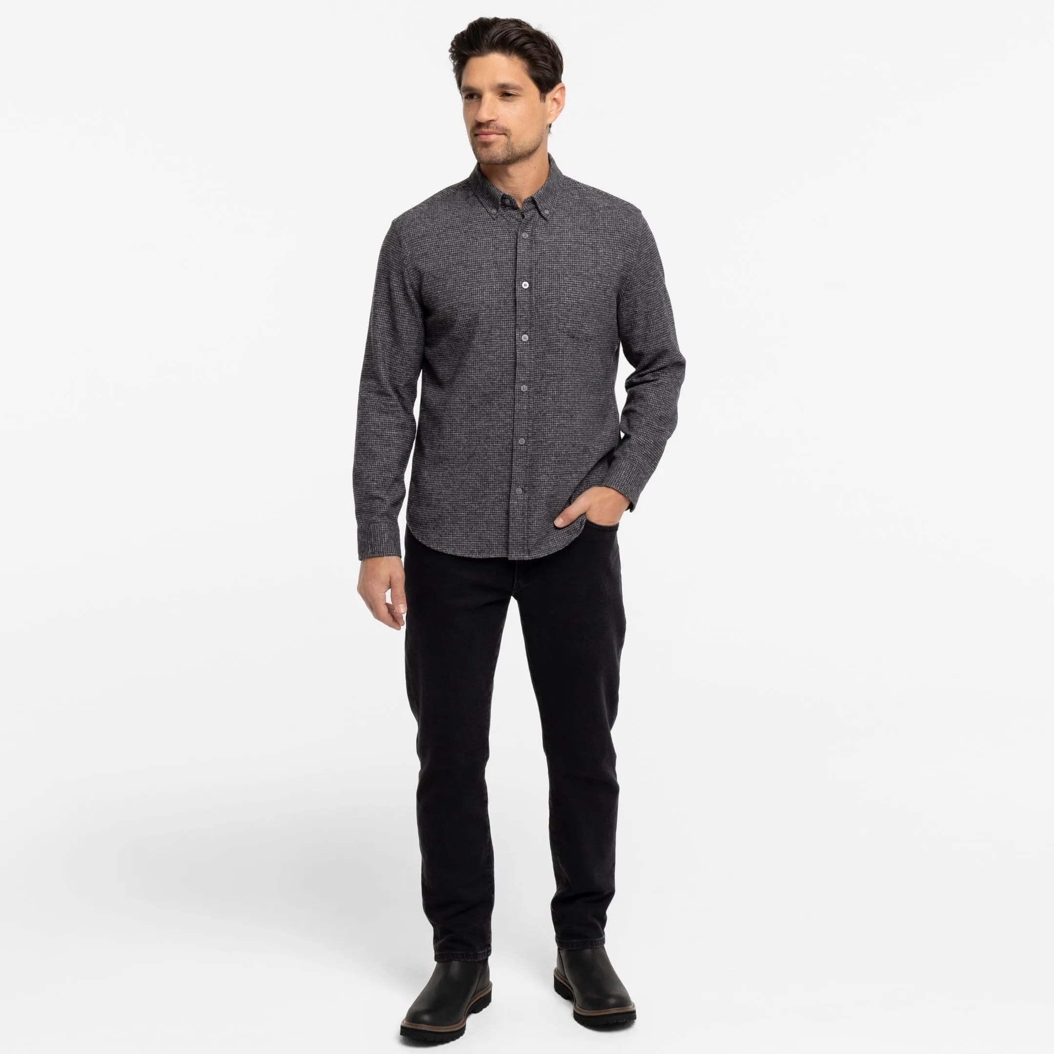 Charcoal Textured Brushed Shirt sold by Ash & Erie product image thumbnail 2