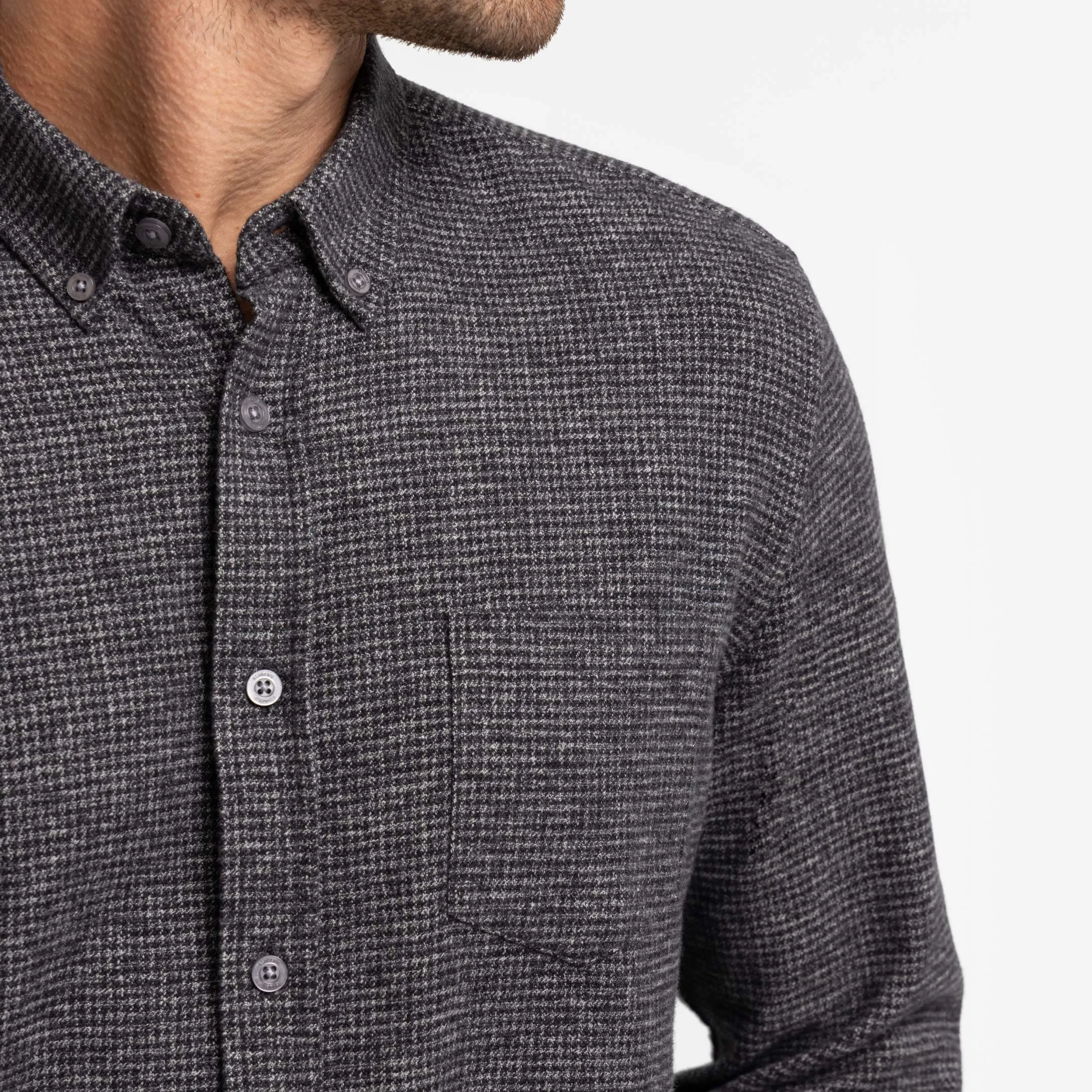 Charcoal Textured Brushed Shirt sold by Ash & Erie product image thumbnail 4