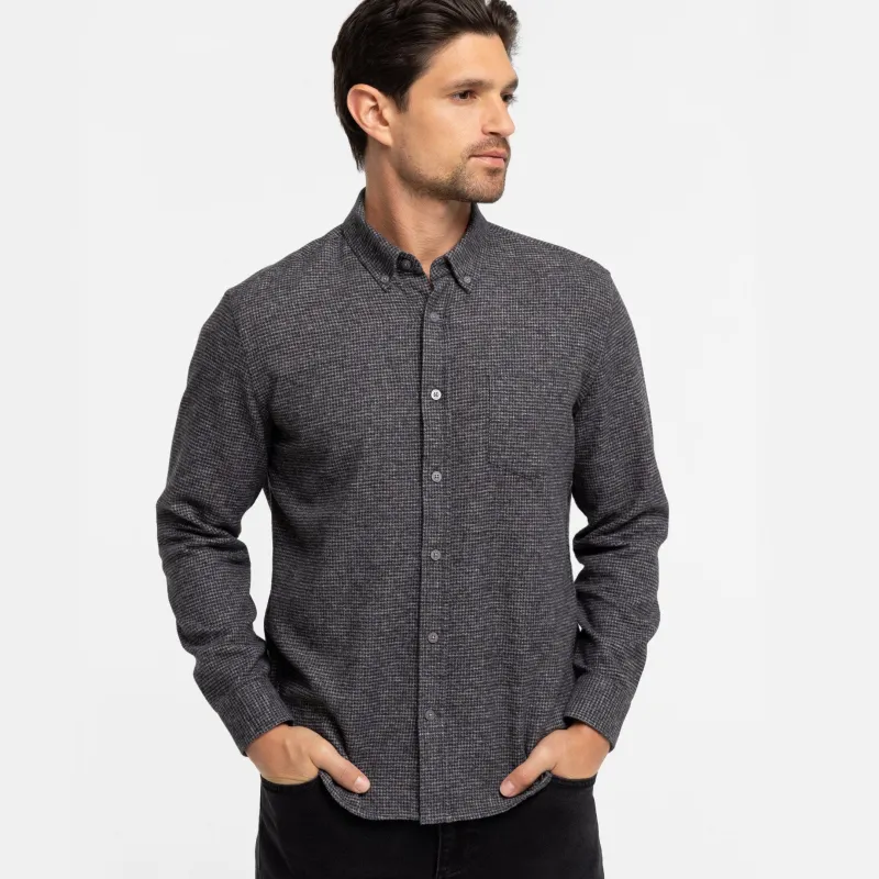 Charcoal Textured Brushed Shirt sold by Ash & Erie