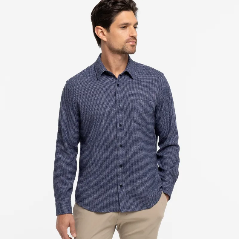 Blue Textured Brushed Shirt sold by Ash & Erie