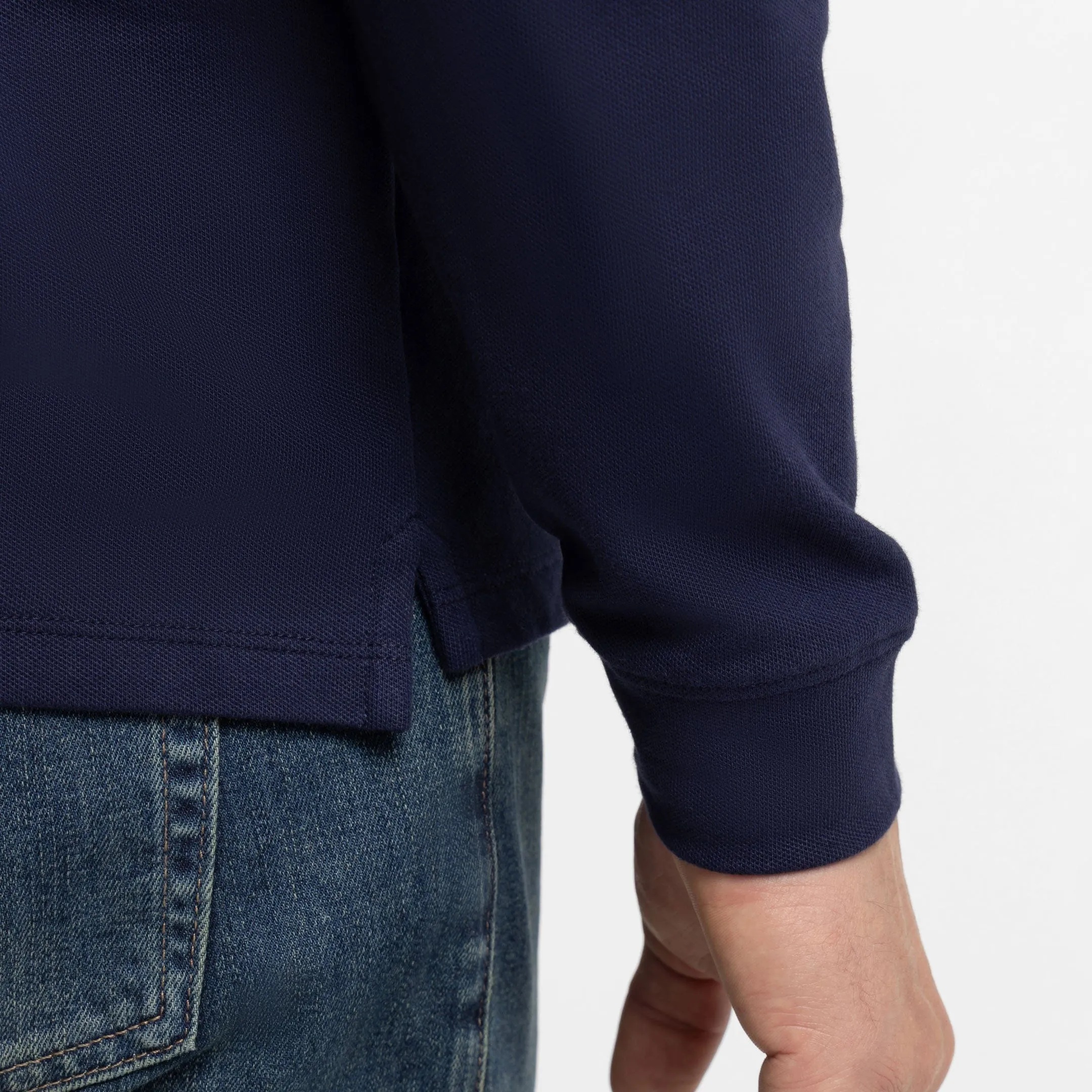 Navy Pique Long Sleeve Polo sold by Ash & Erie product image thumbnail 5