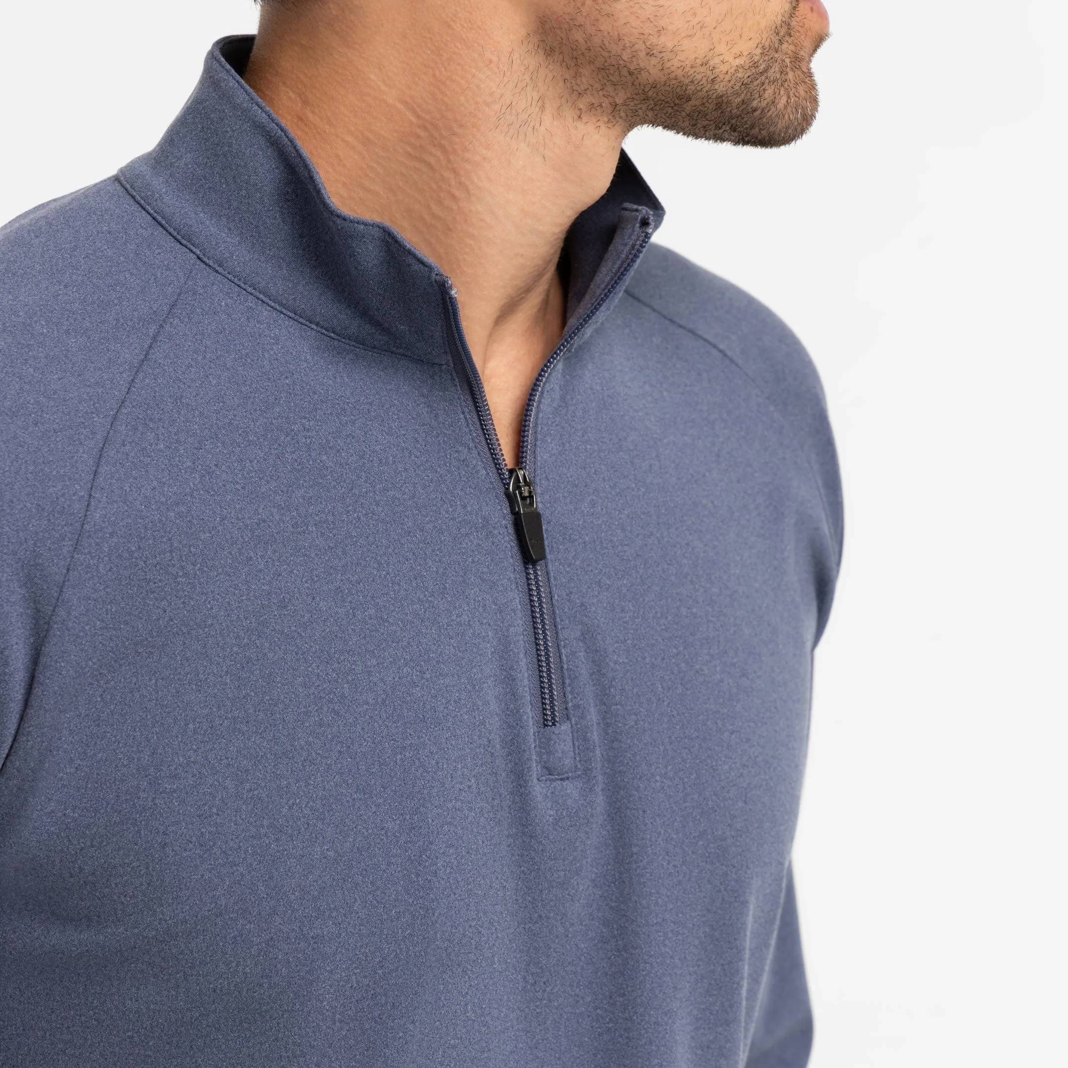 Heather Blue Hybrid Quarter-Zip sold by Ash & Erie product image thumbnail 4