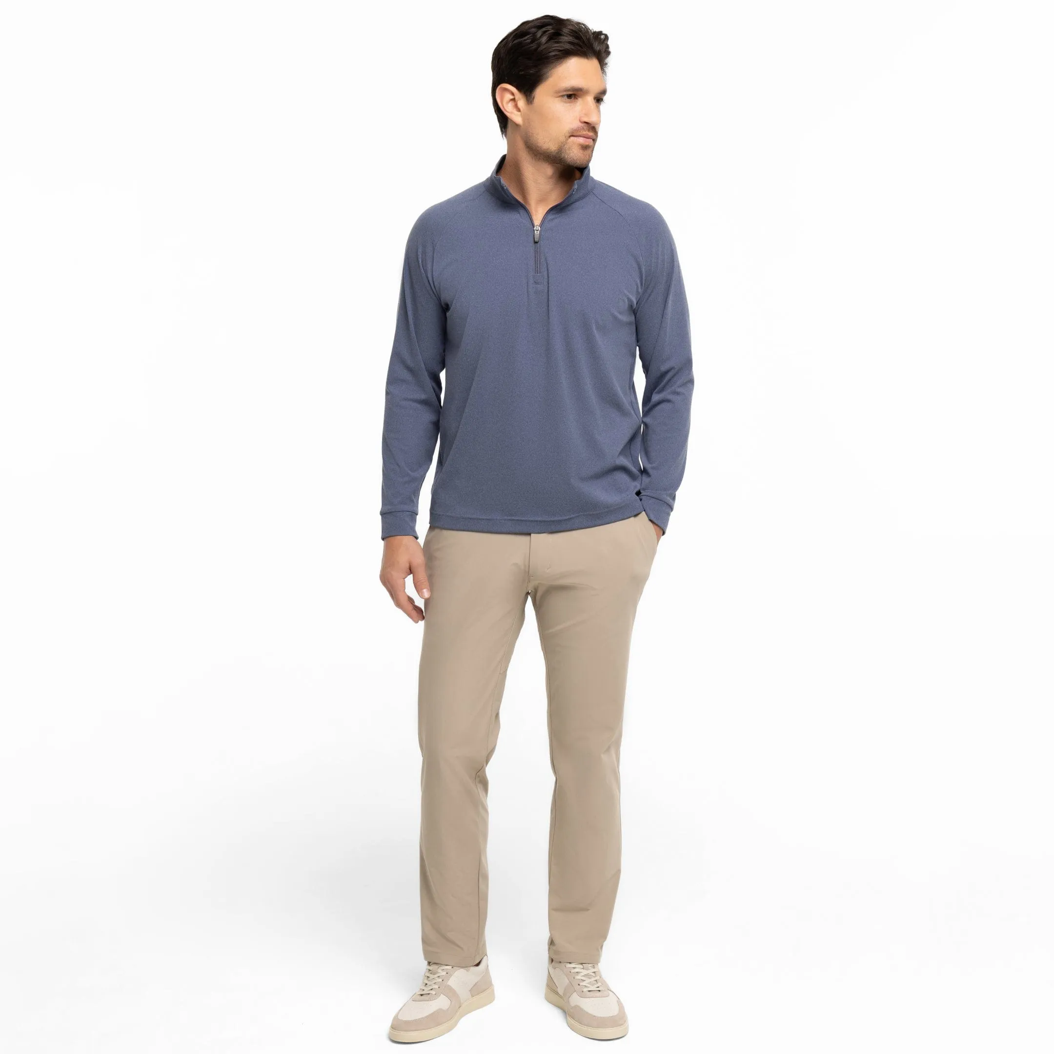 Heather Blue Hybrid Quarter-Zip sold by Ash & Erie product image thumbnail 2