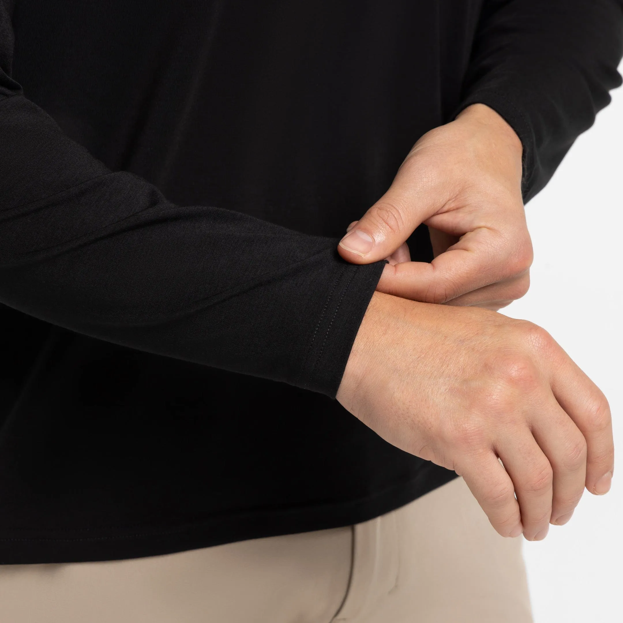 Black Long Sleeve Tech Polo sold by Ash & Erie product image thumbnail 5