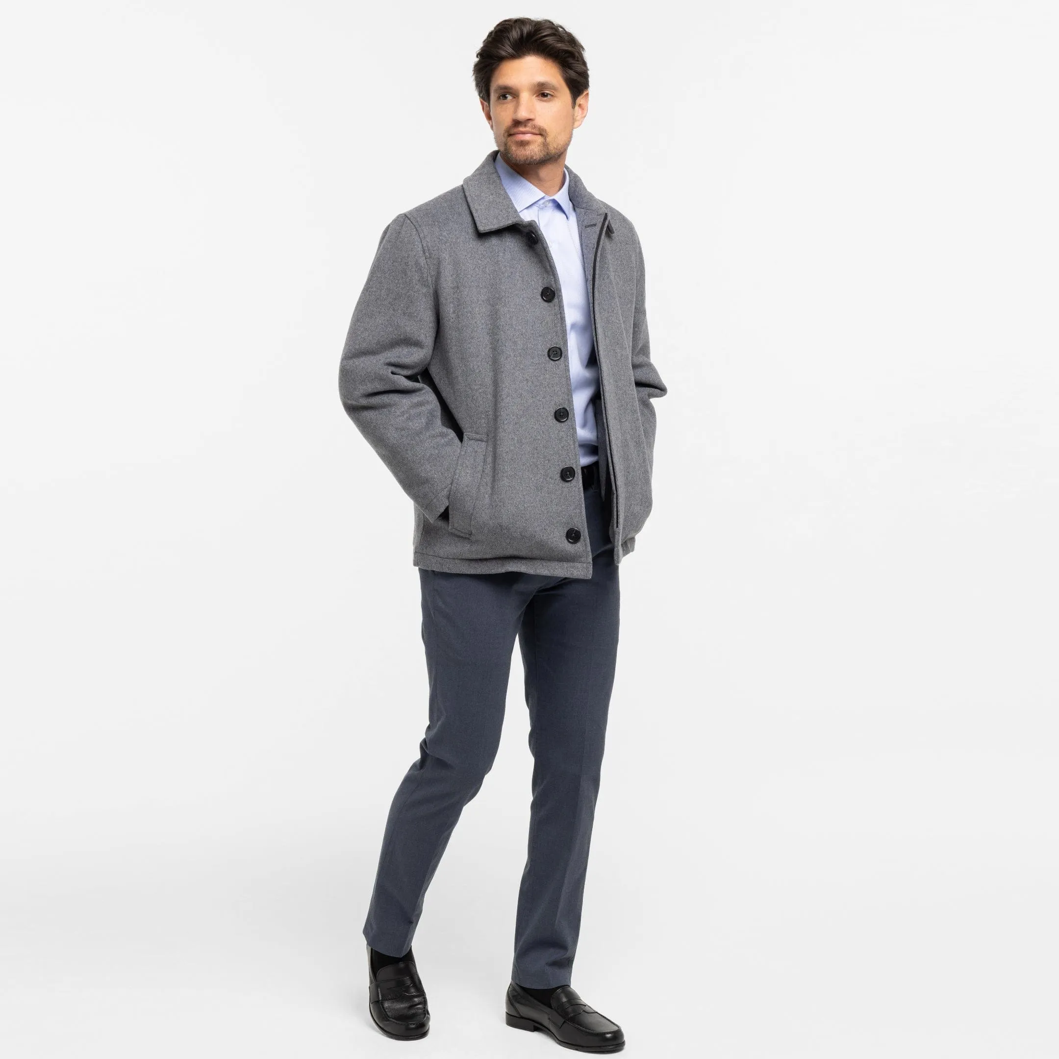 Grey Wool Peacoat sold by Ash & Erie product image thumbnail 2