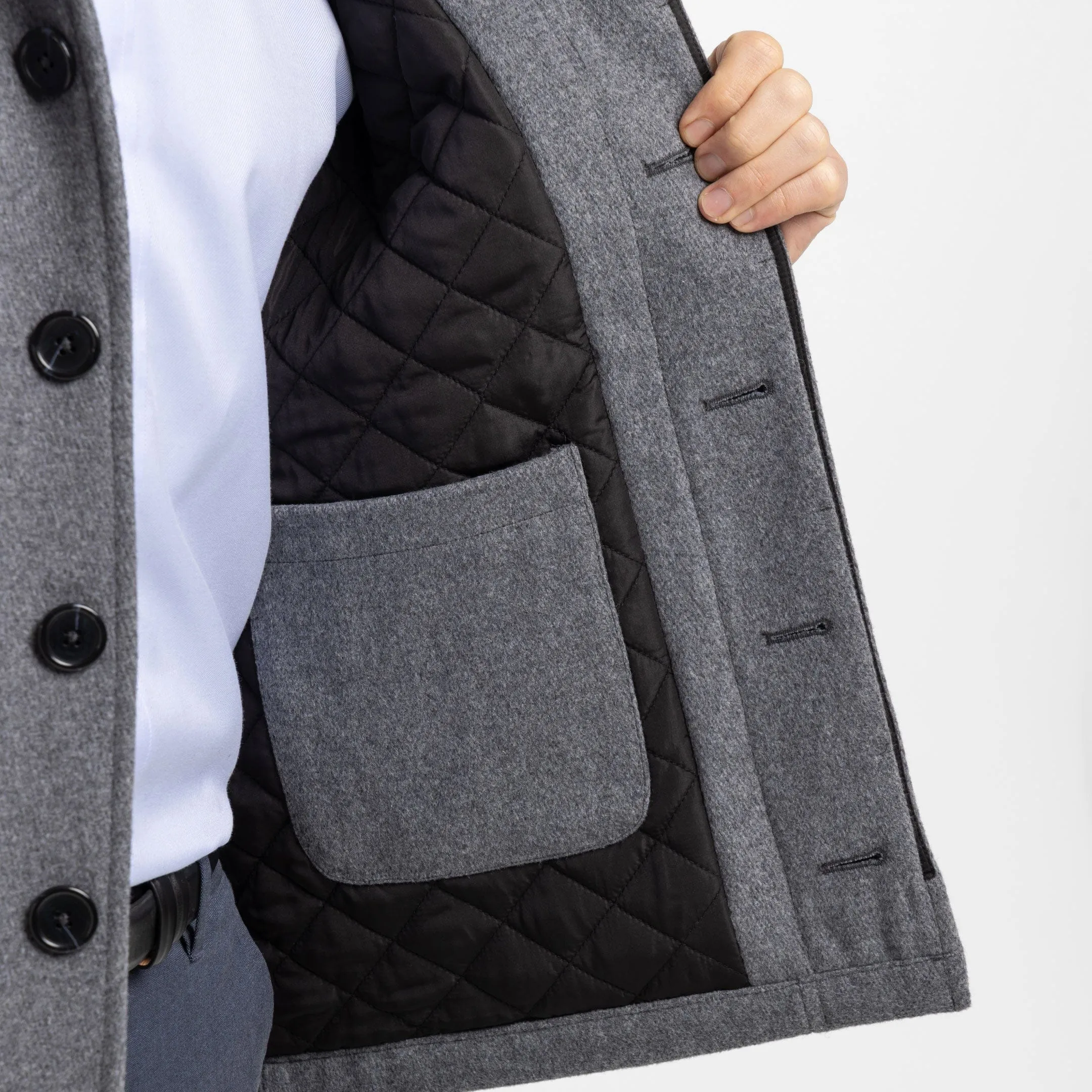 Grey Wool Peacoat sold by Ash & Erie product image thumbnail 4