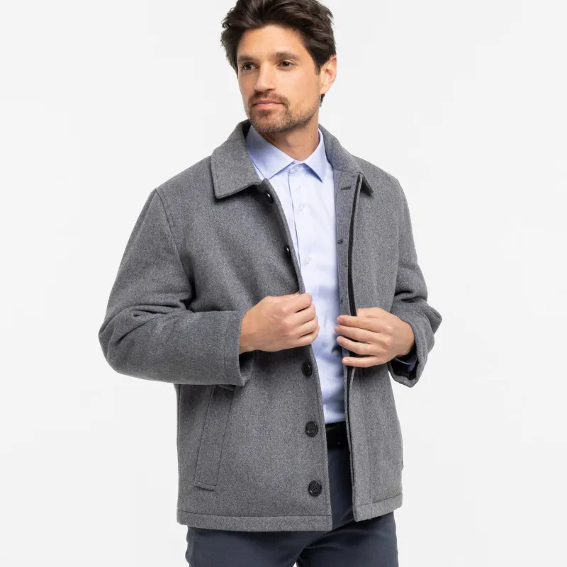 Grey Wool Peacoat sold by Ash & Erie