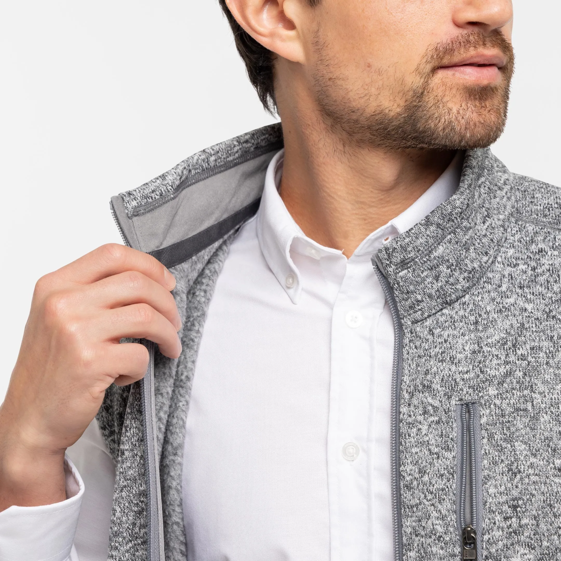 Heather Grey Fleece Vest sold by Ash & Erie product image thumbnail 4