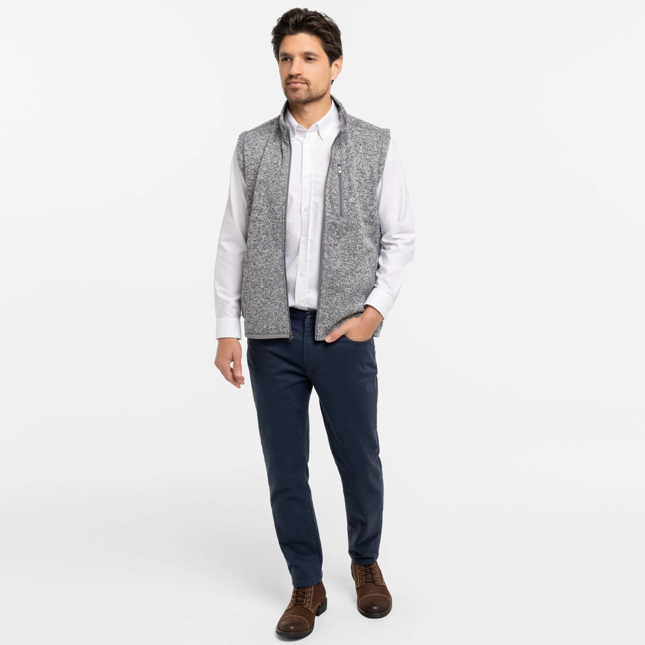 Heather Grey Fleece Vest sold by Ash & Erie product image thumbnail 2