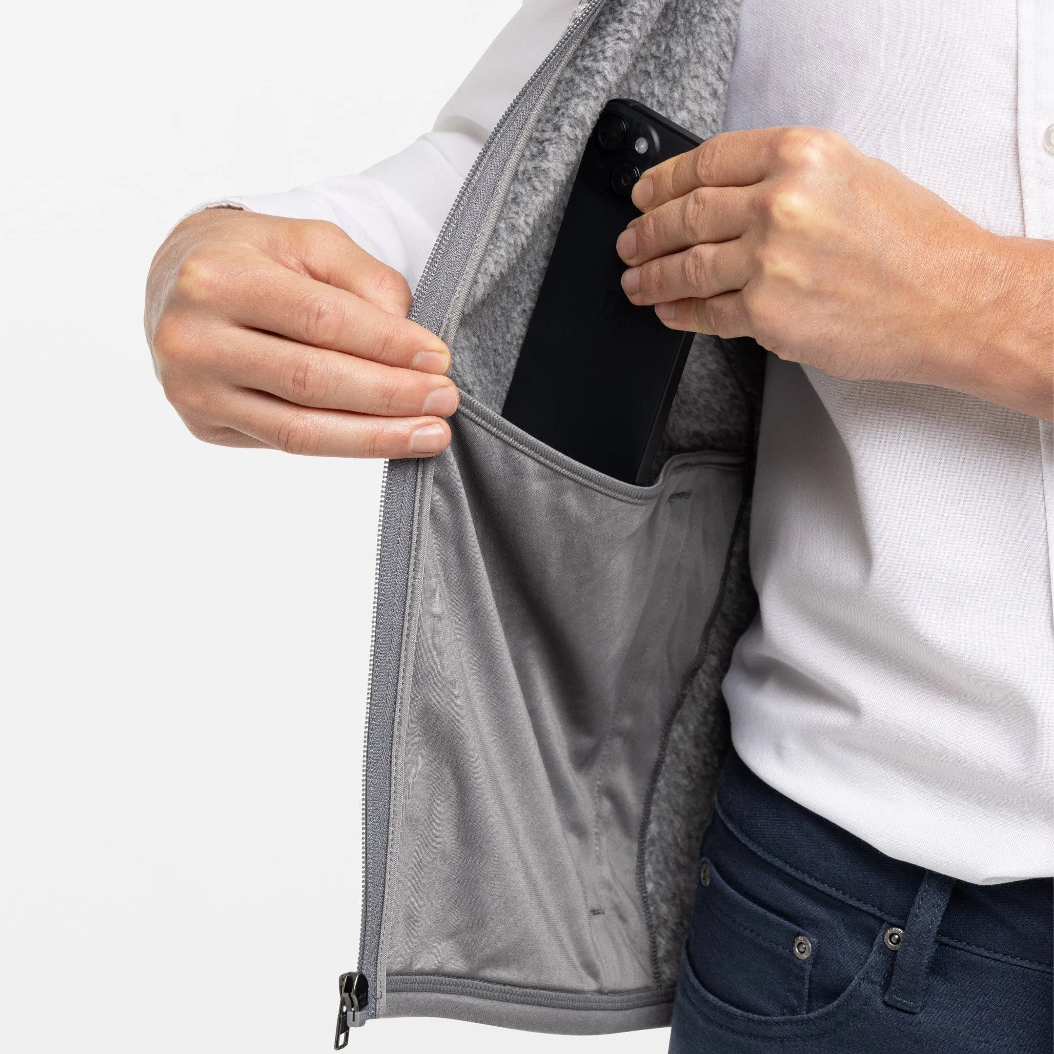 Heather Grey Fleece Vest sold by Ash & Erie product image thumbnail 5