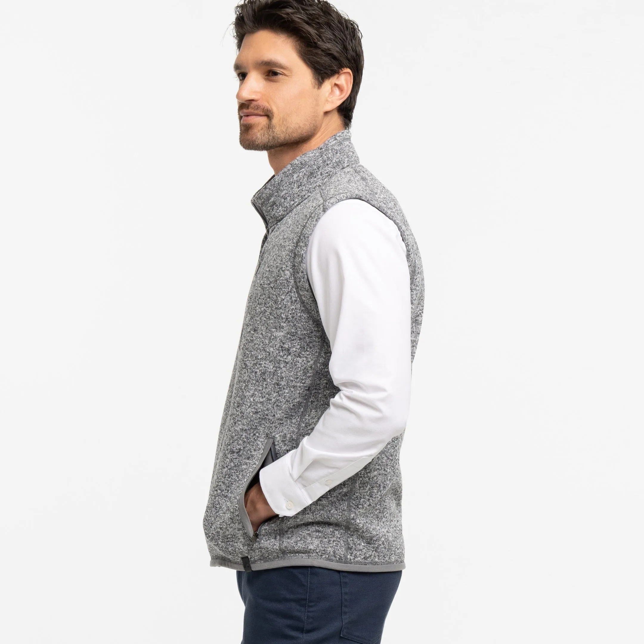 Heather Grey Fleece Vest sold by Ash & Erie product image thumbnail 3