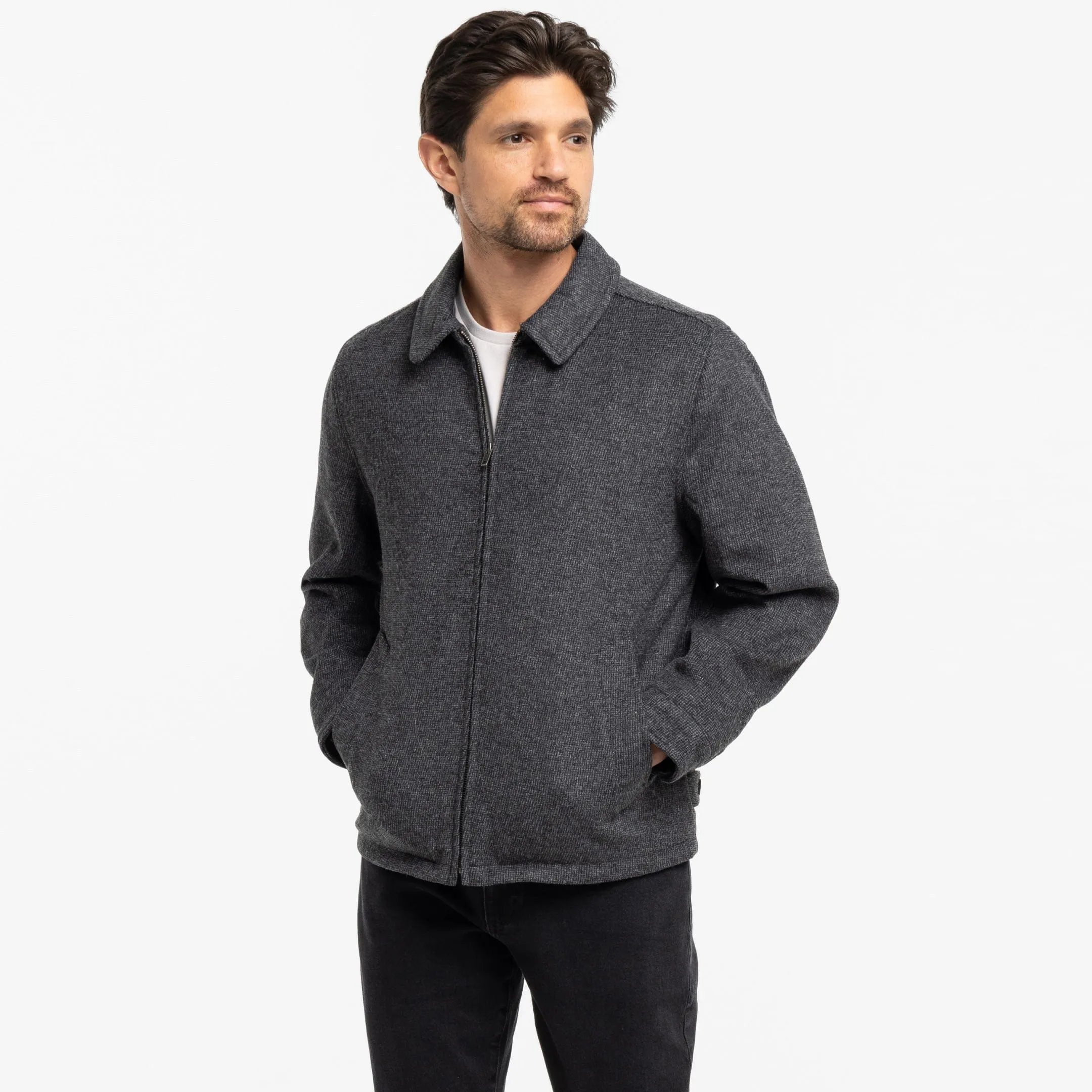 Charcoal Herringbone City Jacket sold by Ash & Erie product image thumbnail 3