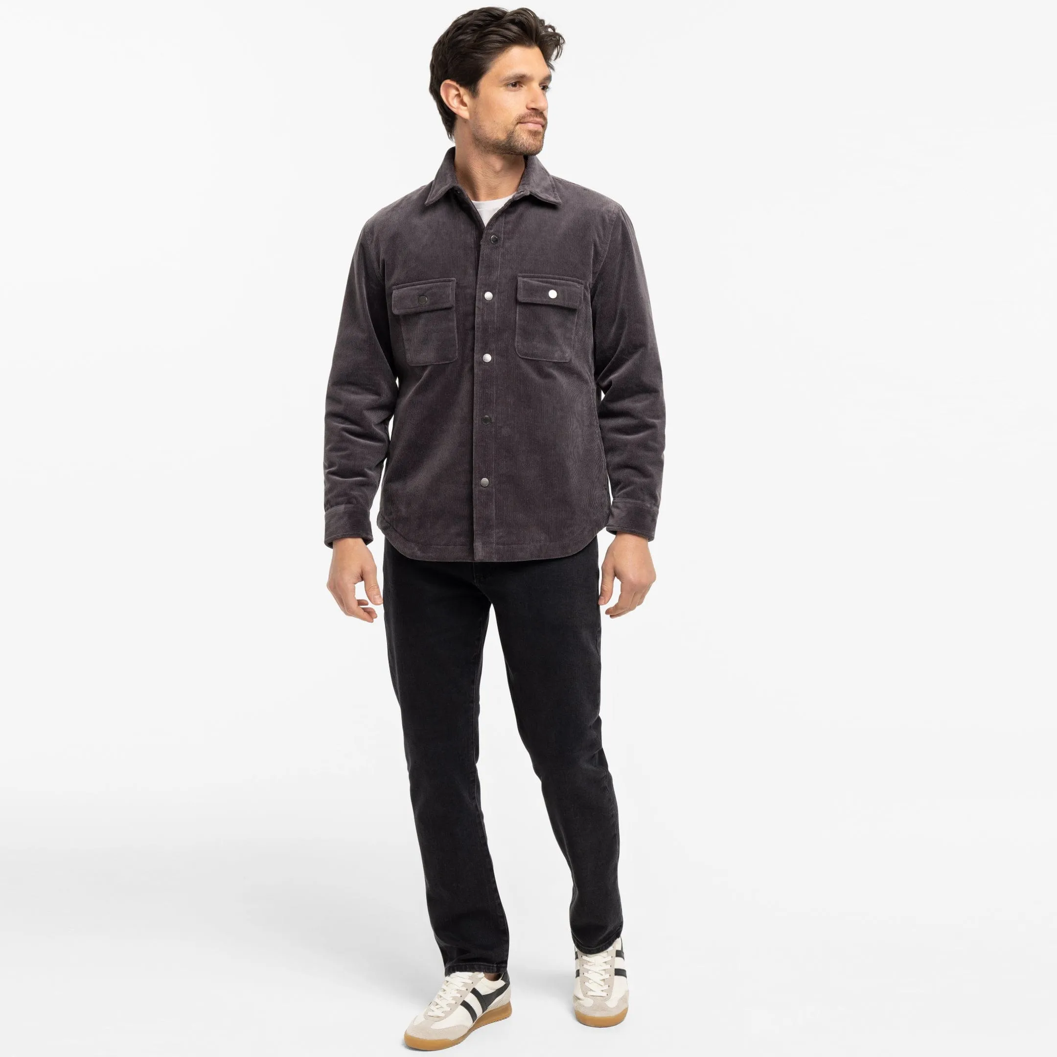 Grey Corduroy Shirt Jacket sold by Ash & Erie product image thumbnail 2