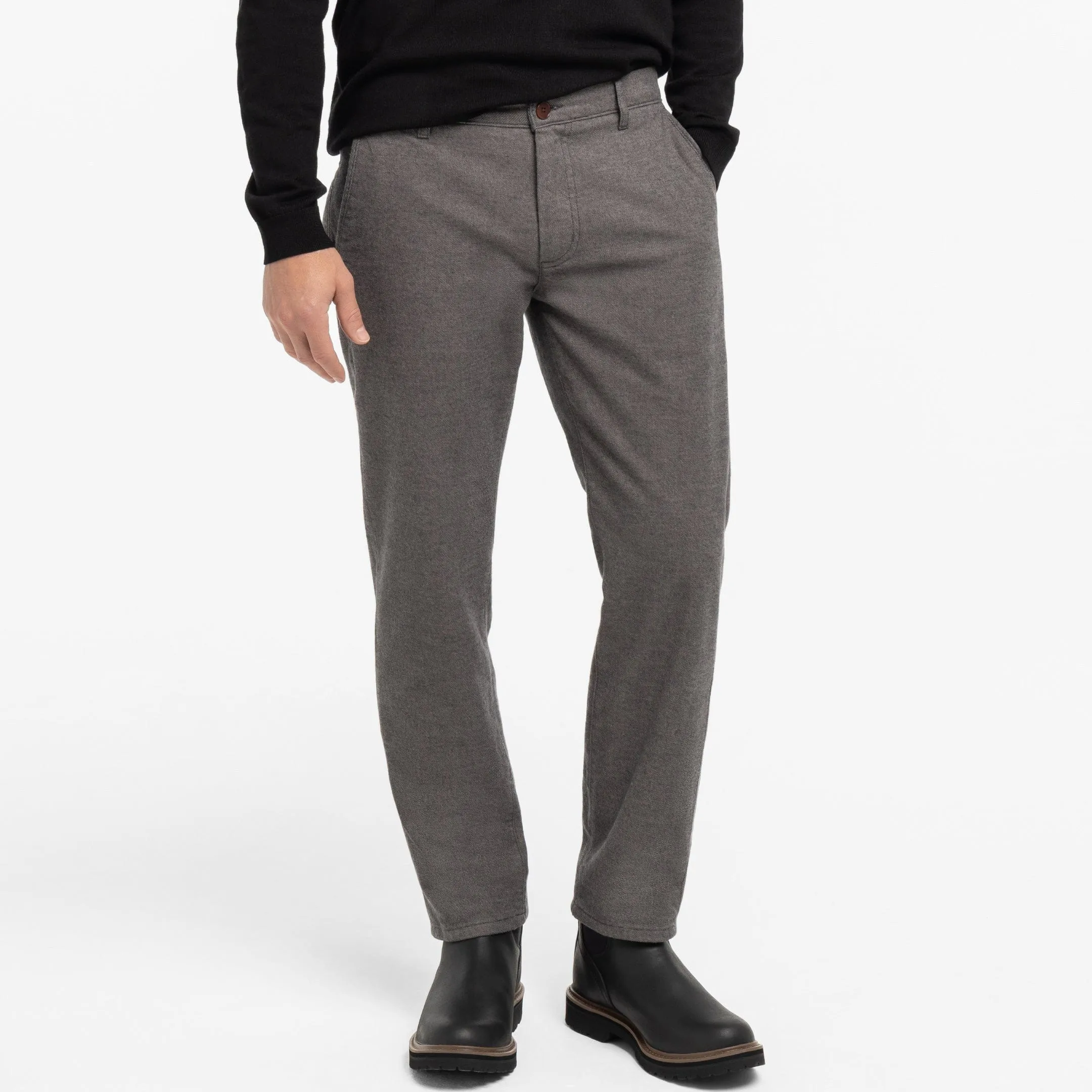 Grey Brushed Twill Chinos sold by Ash & Erie