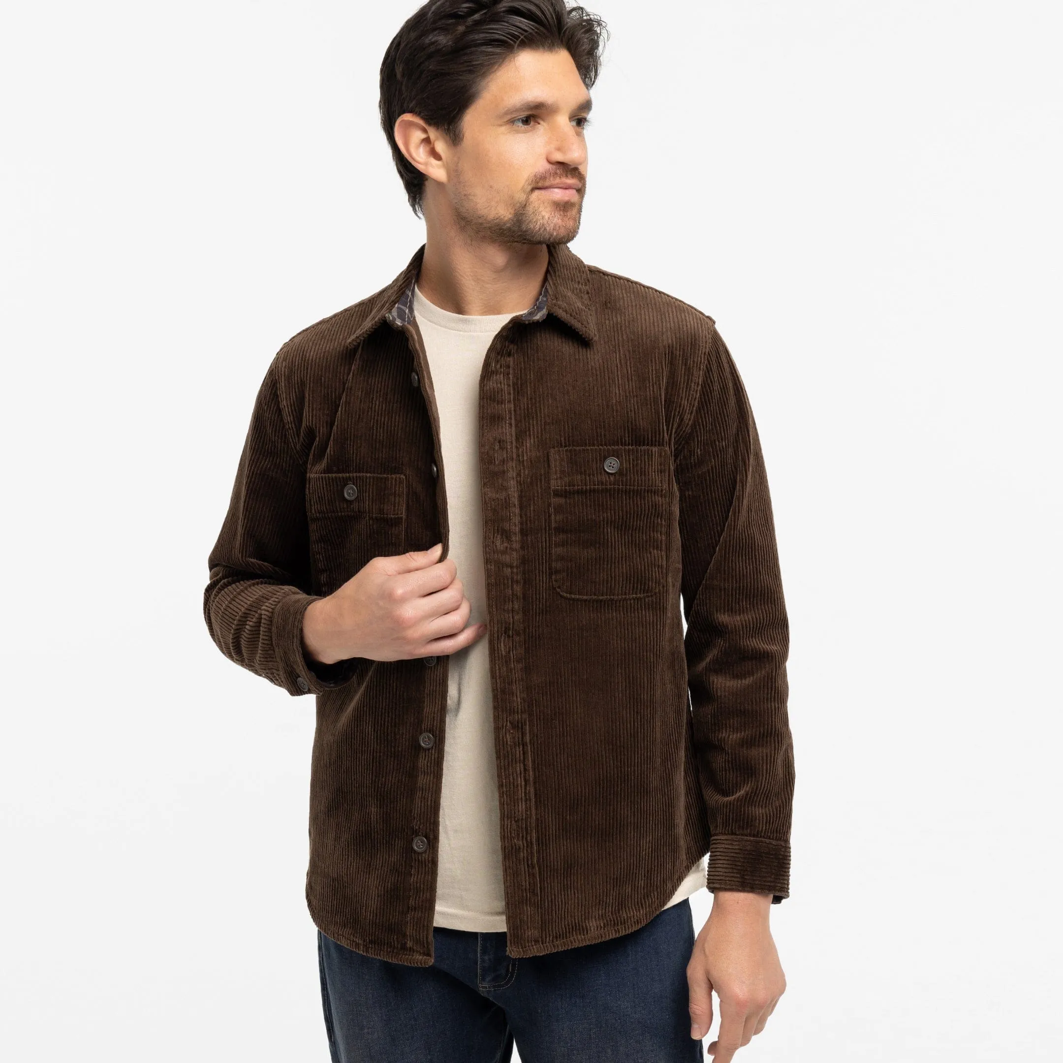 Brown Corduroy Overshirt sold by Ash & Erie