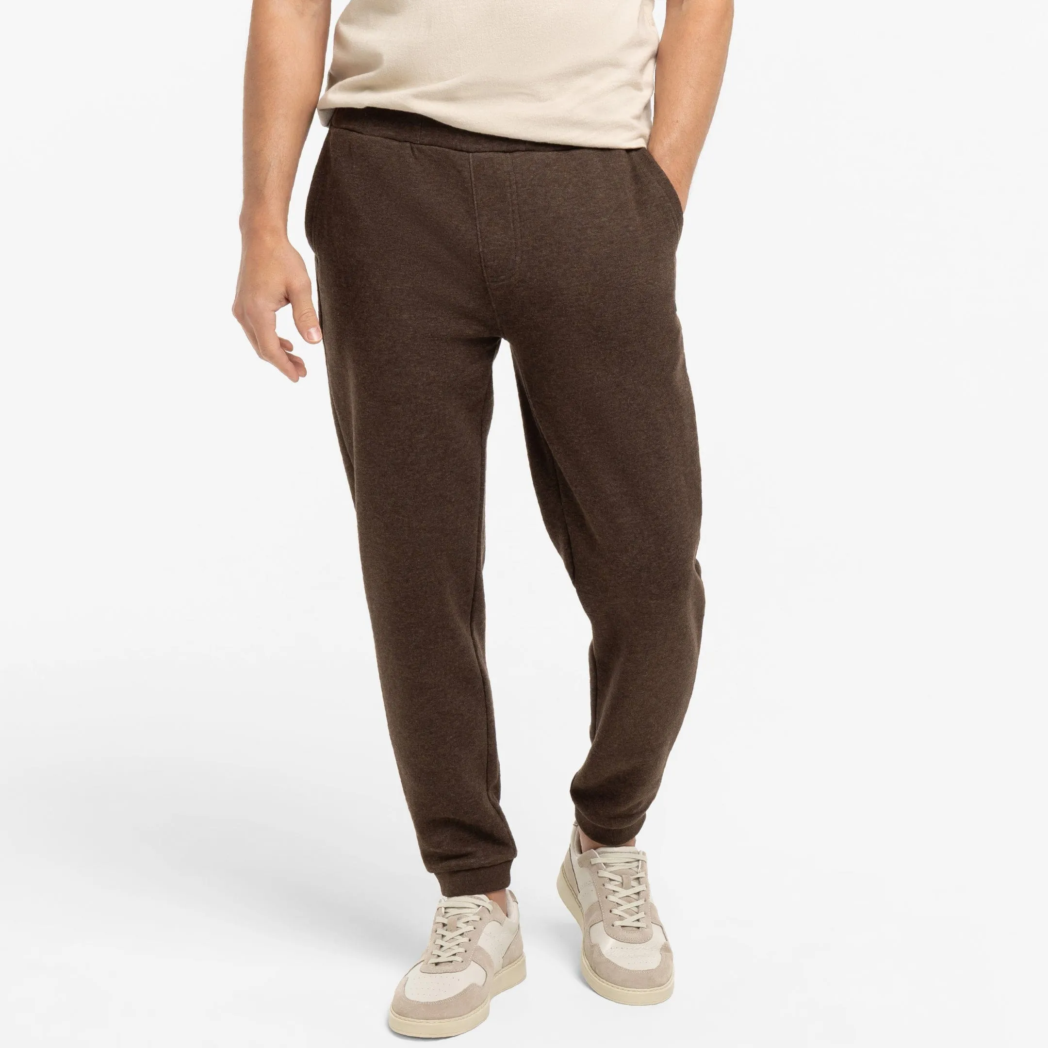 Heather Brown French Terry Jogger sold by Ash & Erie