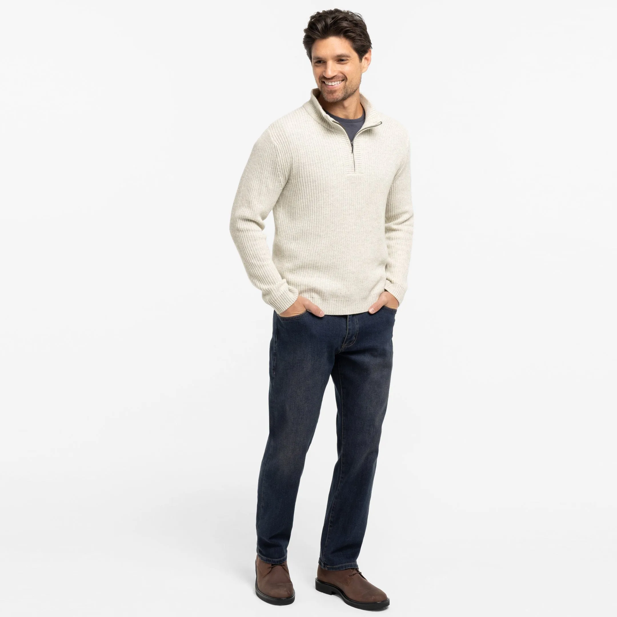 Oat Cashmere Blend Quarter-Zip Sweater sold by Ash & Erie product image thumbnail 2