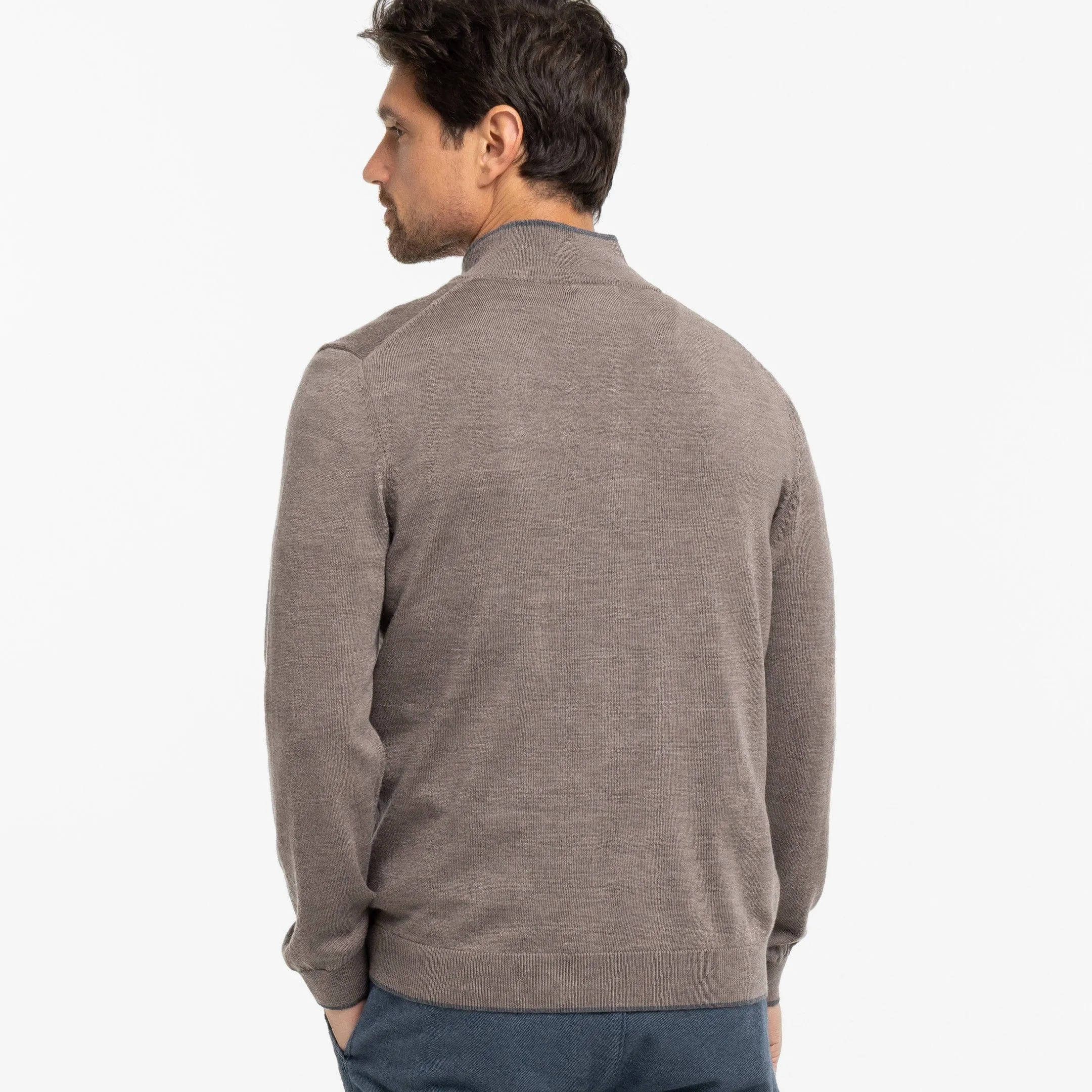 Taupe Merino Quarter-Zip Sweater sold by Ash & Erie product image thumbnail 3