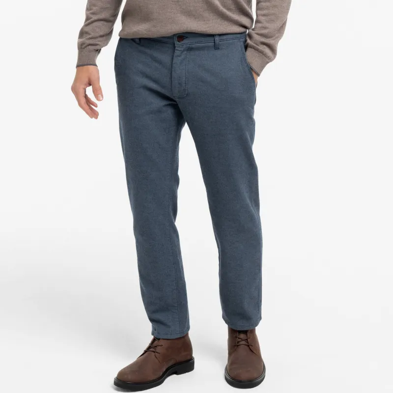 Navy Brushed Twill Chinos sold by Ash & Erie