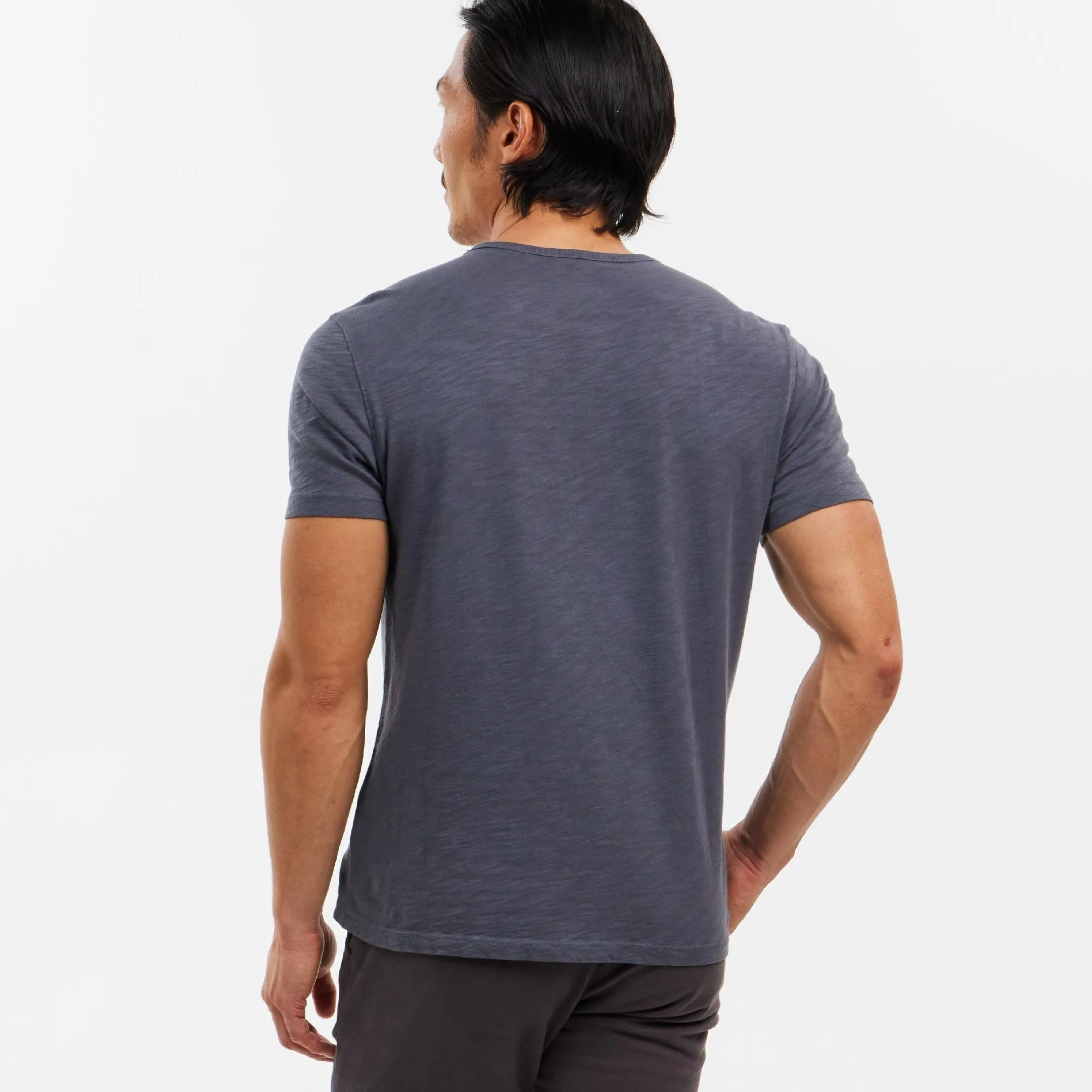 Dark Grey Textured Crew Neck Tee sold by Ash & Erie product image thumbnail 3