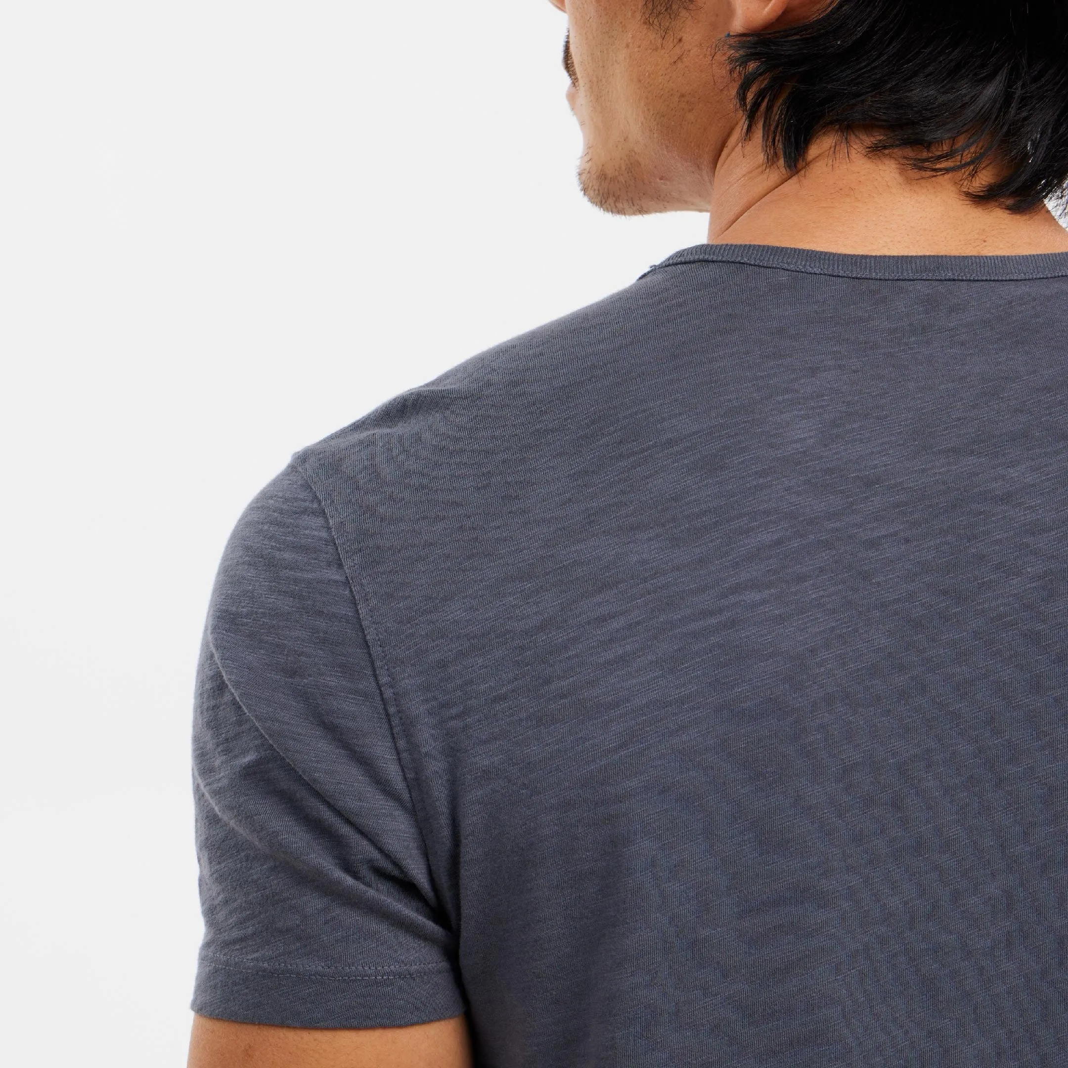 Dark Grey Textured Crew Neck Tee sold by Ash & Erie product image thumbnail 4