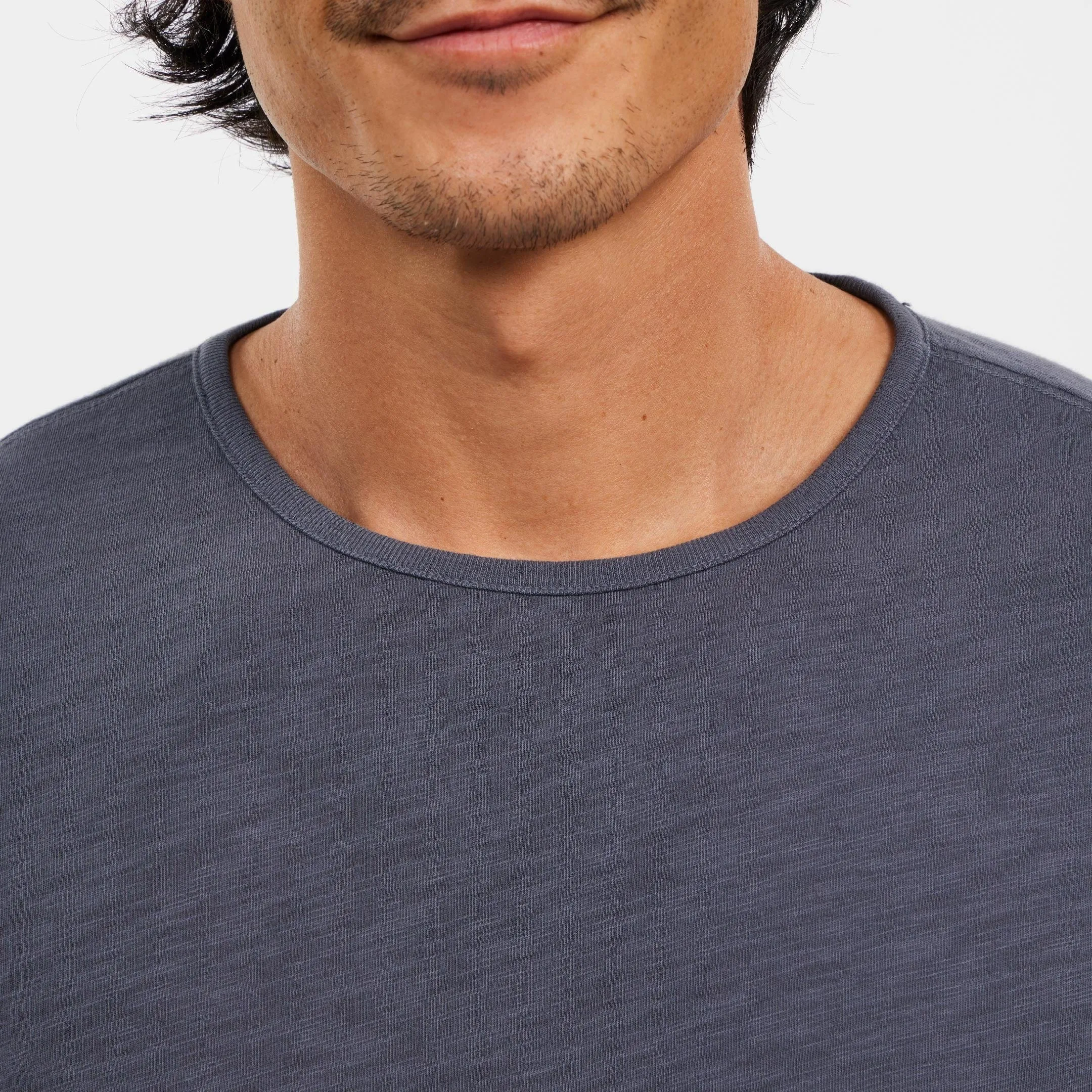 Dark Grey Textured Crew Neck Tee sold by Ash & Erie product image thumbnail 5