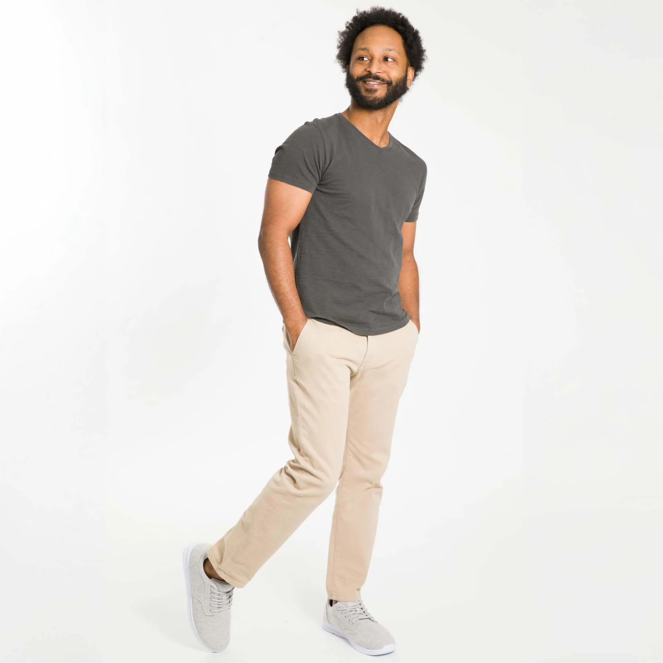 Charcoal Textured V Neck Tee sold by Ash & Erie product image thumbnail 2