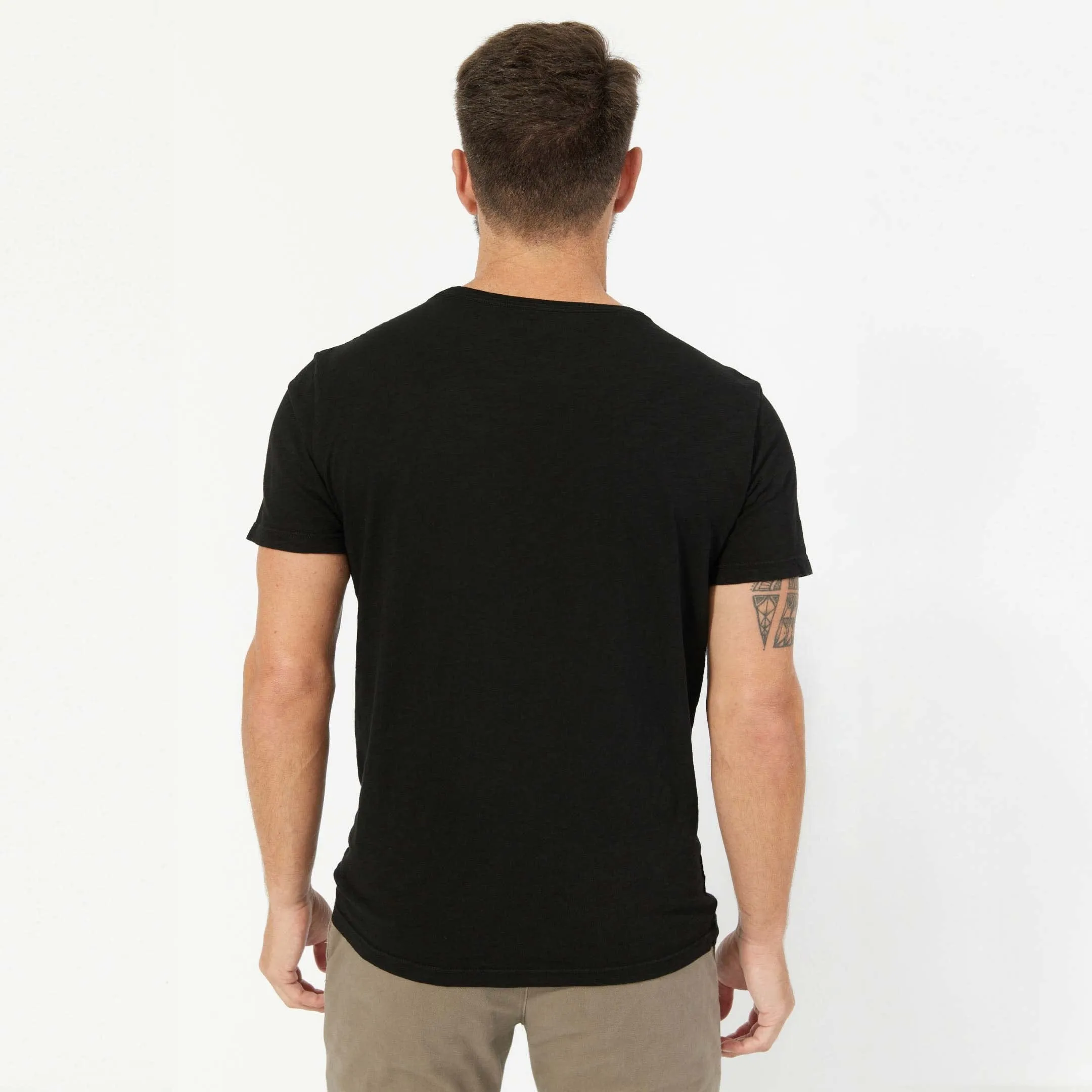 Black Textured Crew Neck Tee sold by Ash & Erie product image thumbnail 2