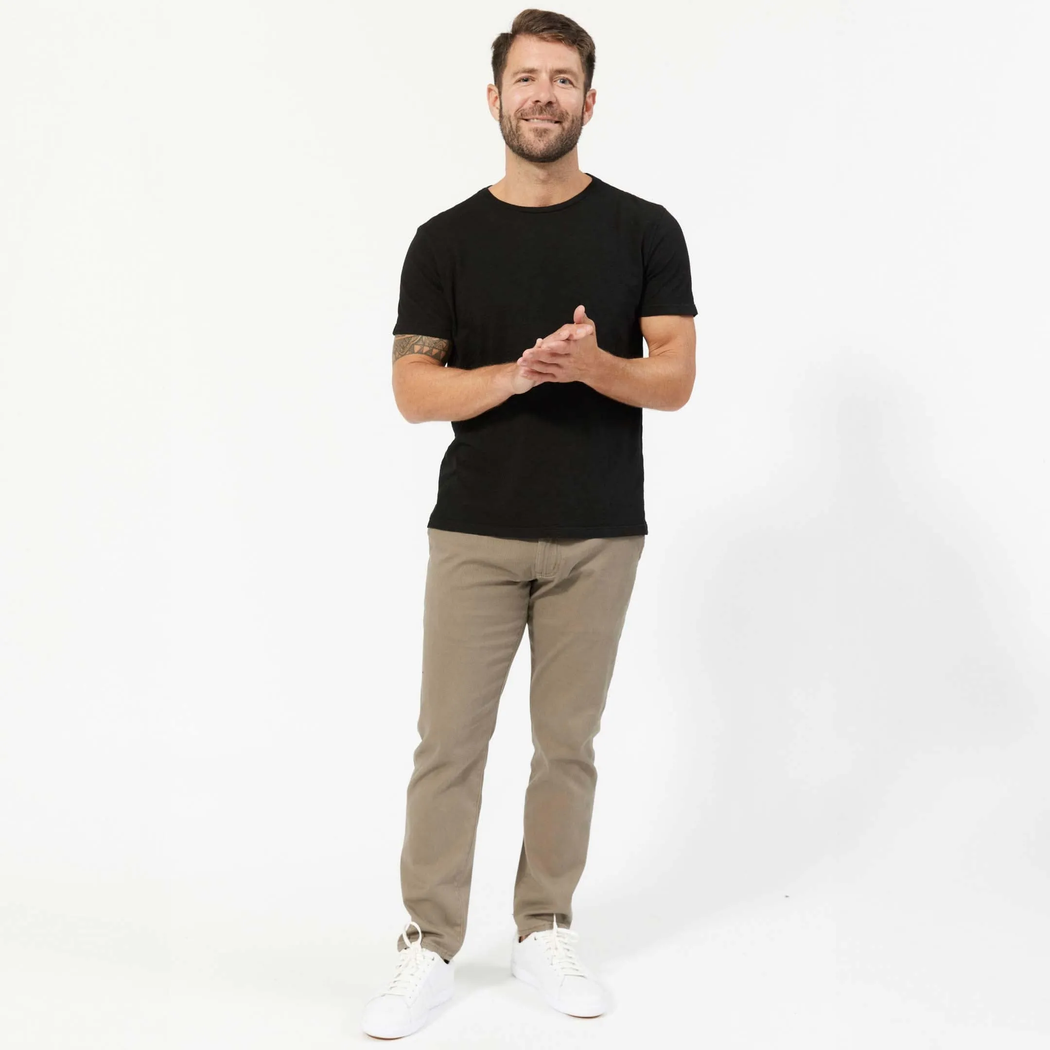 Black Textured Crew Neck Tee sold by Ash & Erie product image thumbnail 3