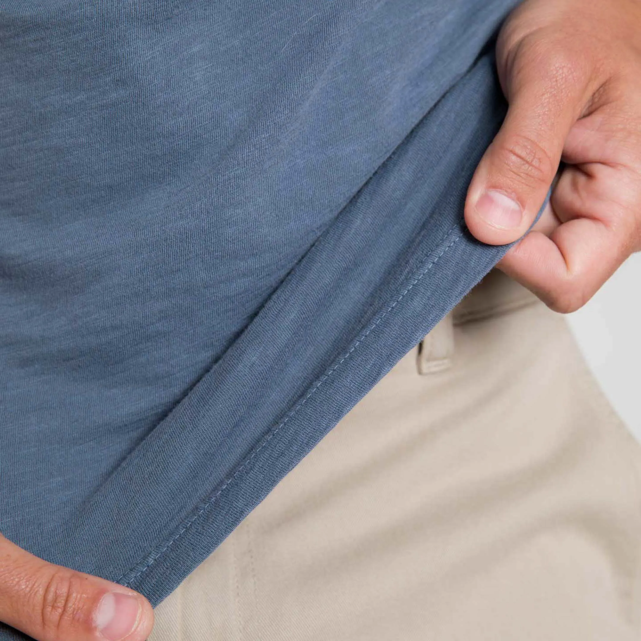 Blue Textured Crew Neck Tee sold by Ash & Erie product image thumbnail 5