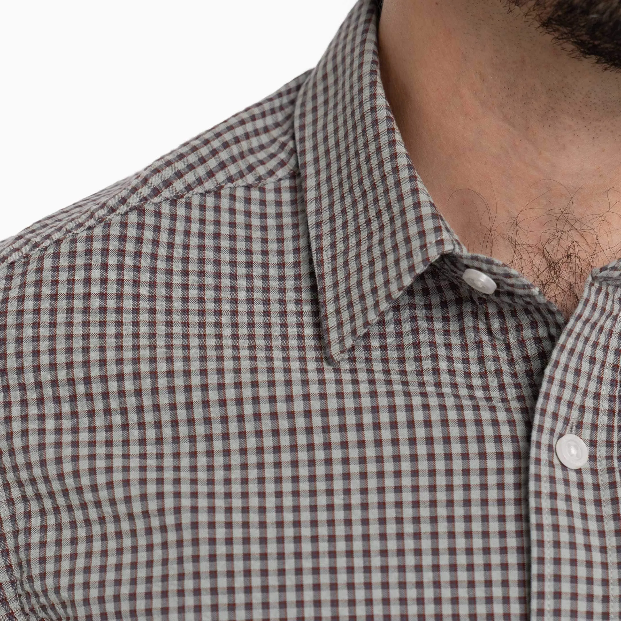 Ashford Plaid Seersucker Short Sleeve Shirt sold by Ash & Erie product image thumbnail 4