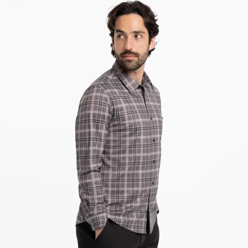 Greyline Plaid Performance Stretch Shirt made by Ash & Erie