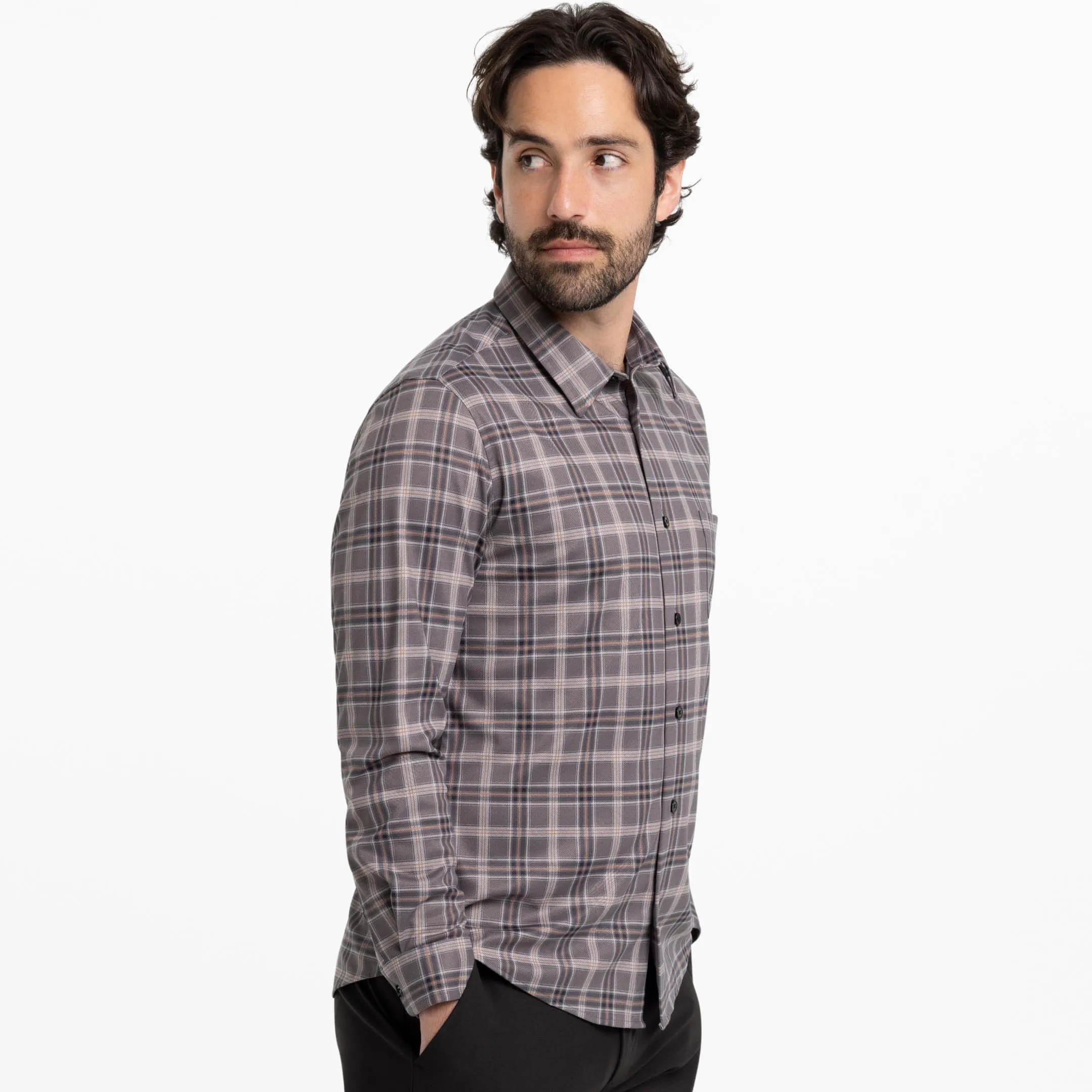 Greyline Plaid Performance Stretch Shirt sold by Ash & Erie