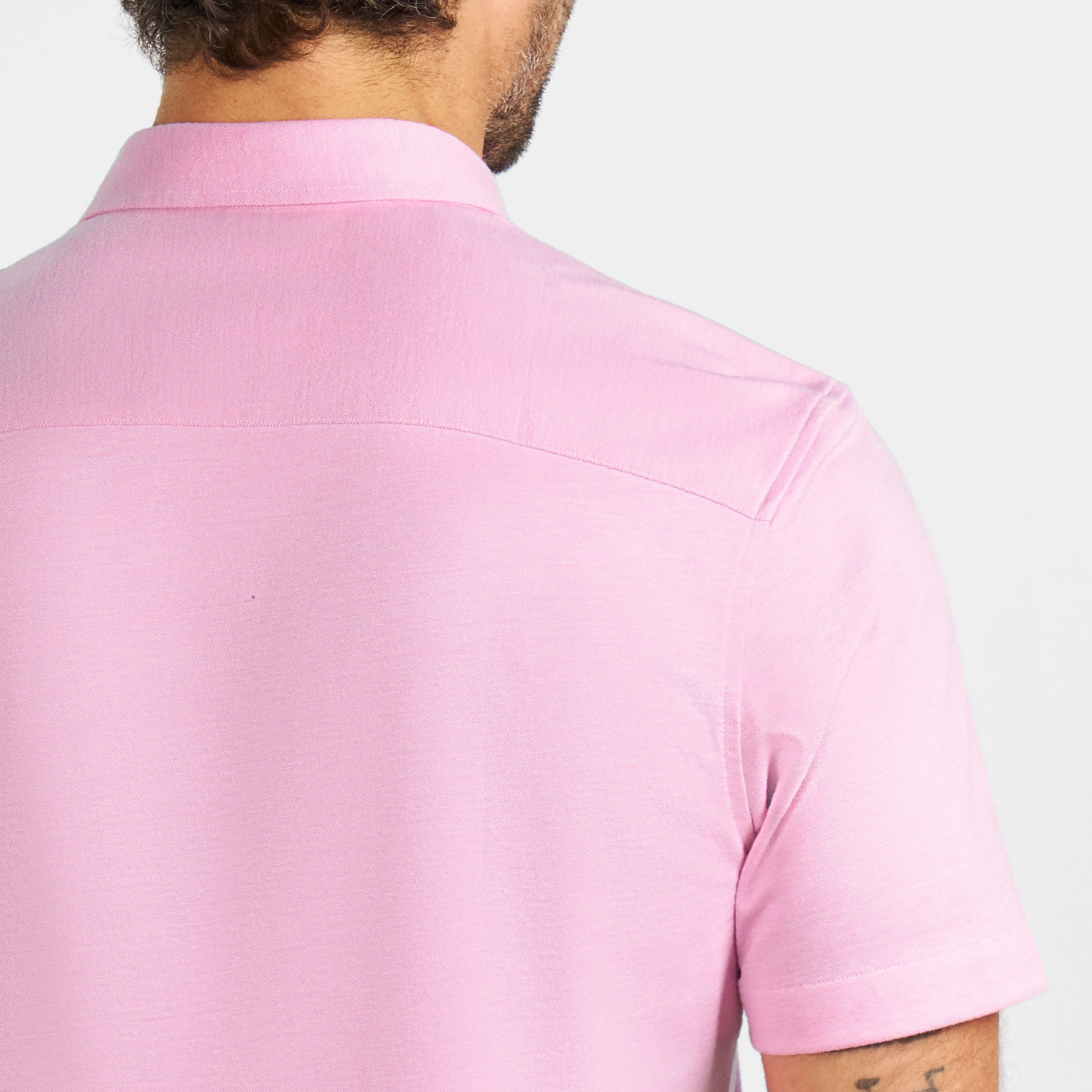 Pink Melange Short Sleeve Natural Performance Stretch Shirt sold by Ash & Erie product image thumbnail 5