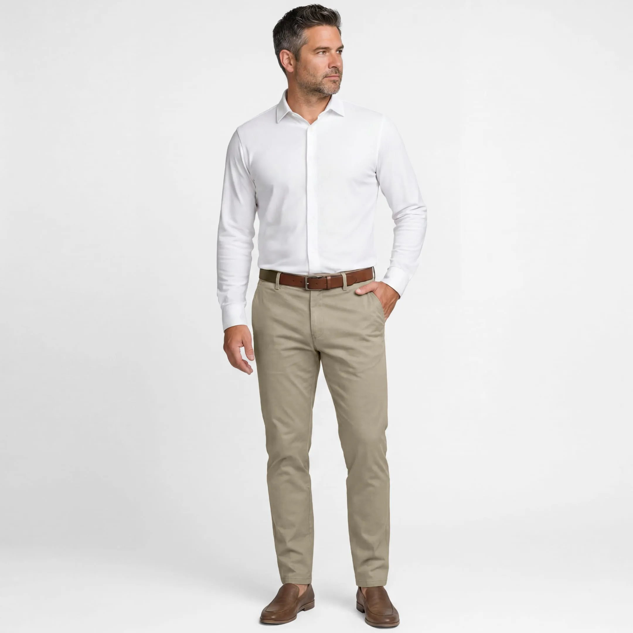 Khaki Lightweight Signature Chino sold by Ash & Erie product image thumbnail 2