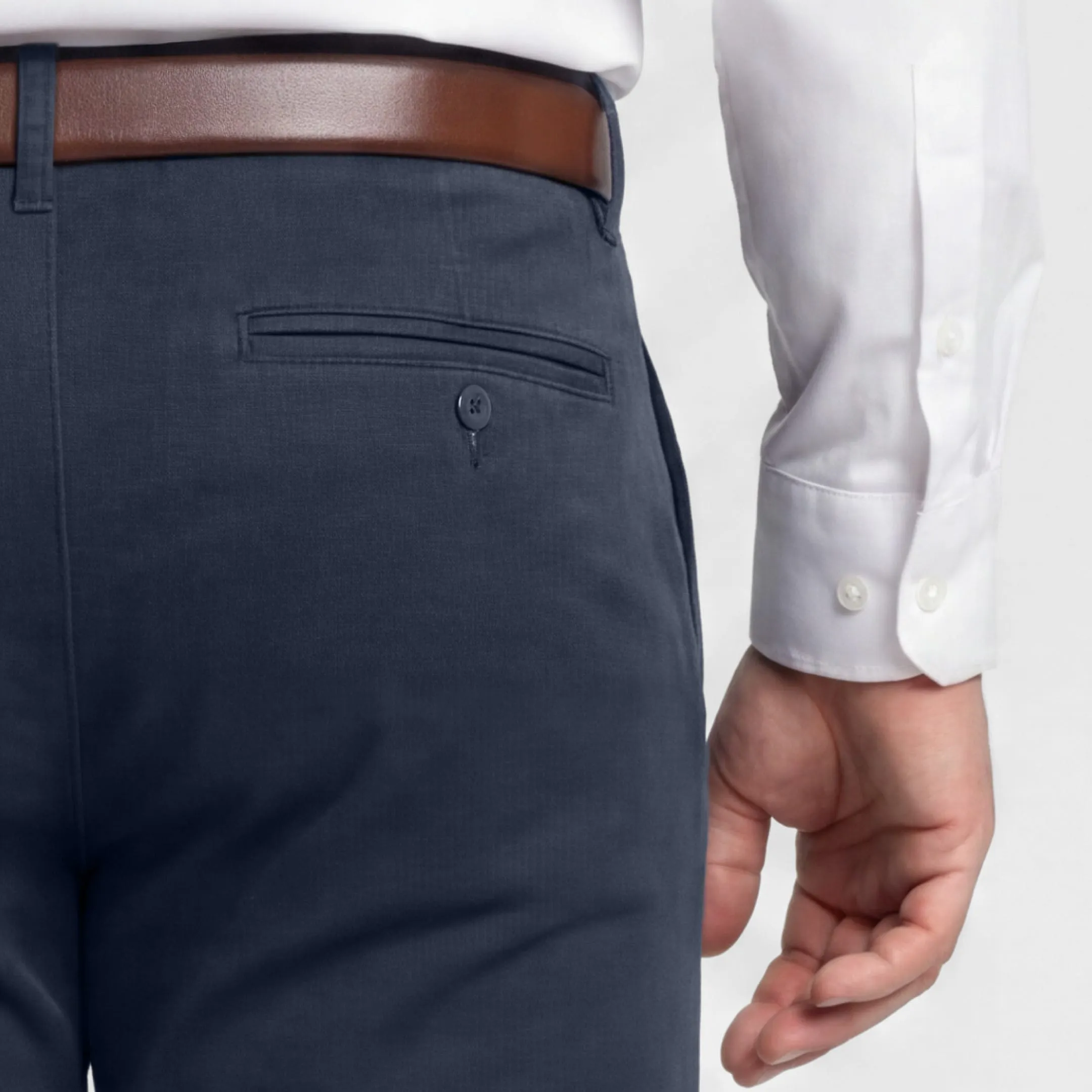 Straight Fit Navy Signature Chino sold by Ash & Erie product image thumbnail 5