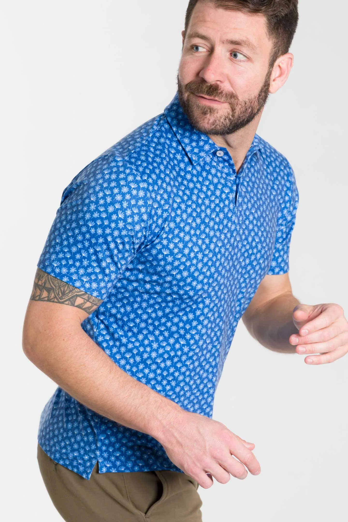 Blue Blossoms Tech Polo sold by Ash & Erie product image thumbnail 5