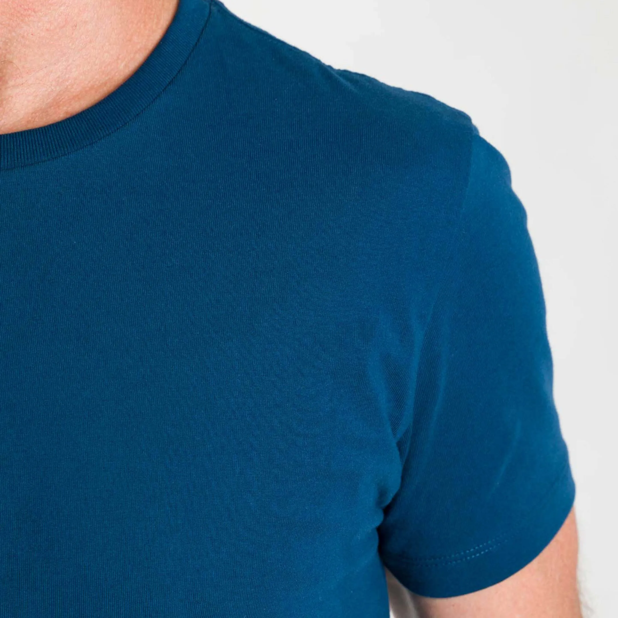 Blue Pima Cotton Crew Neck Tee sold by Ash & Erie product image thumbnail 5