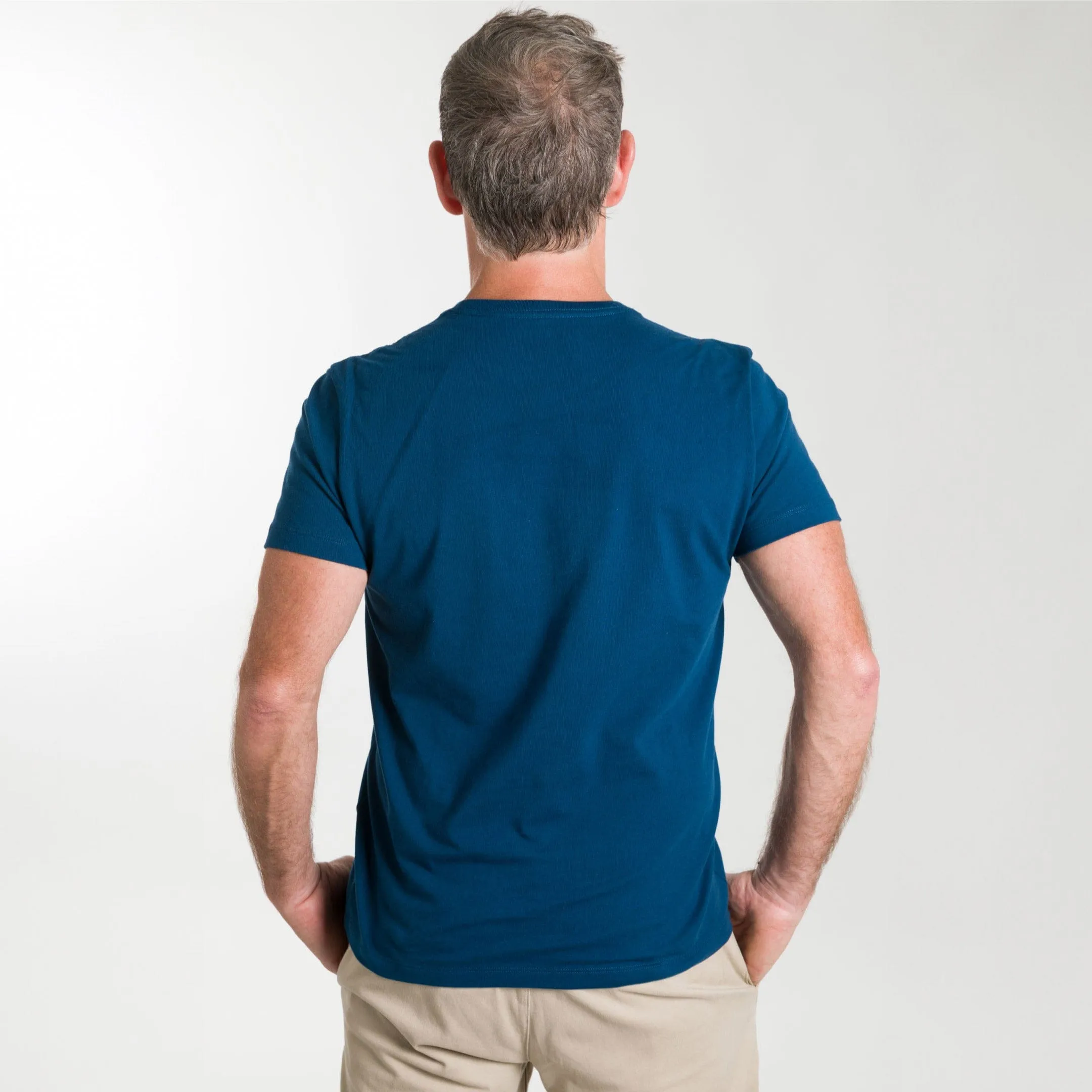 Blue Pima Cotton Crew Neck Tee sold by Ash & Erie product image thumbnail 3