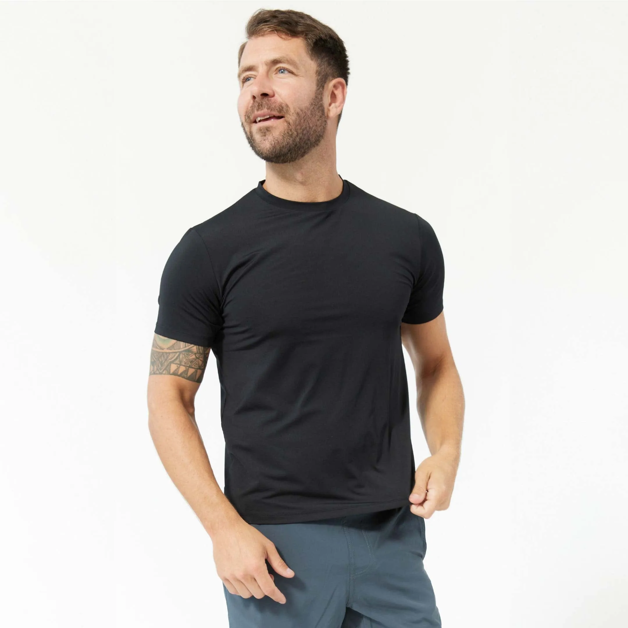 Black Hybrid Ultralight Tee sold by Ash & Erie