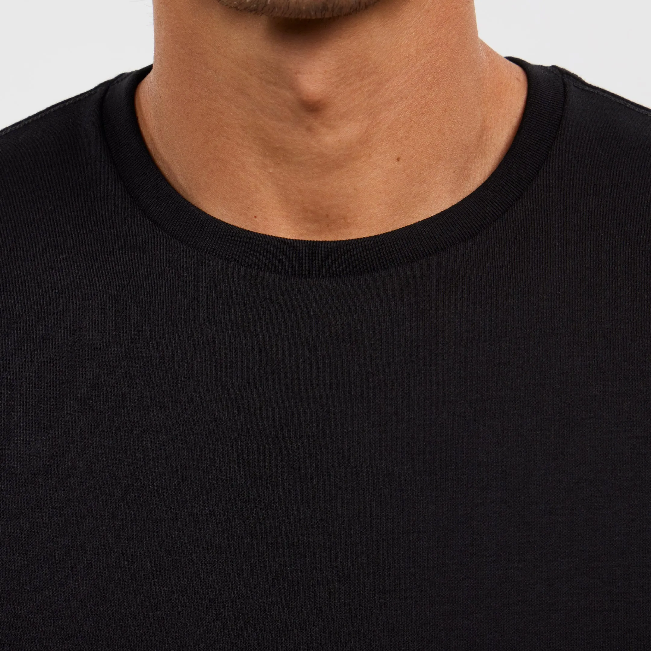Black Luxury Soft Touch Crew Neck Tee sold by Ash & Erie product image thumbnail 4