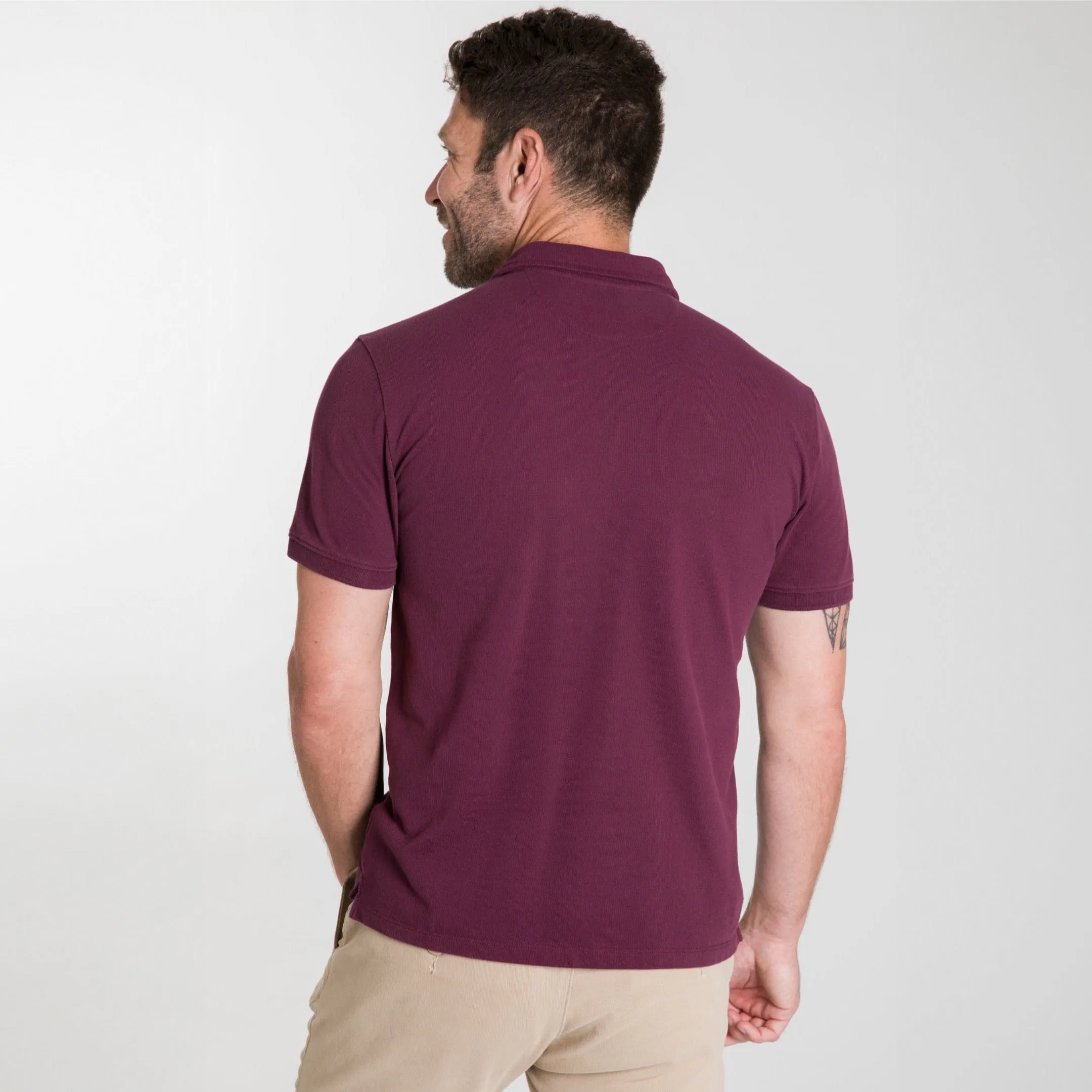 Burgundy Pique Daily Polo sold by Ash & Erie product image thumbnail 3