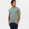Lightweight Heathered Sage Short Sleeve Henley sold by Ash & Erie
