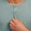Lightweight Heathered Sage Short Sleeve Henley sold by Ash & Erie