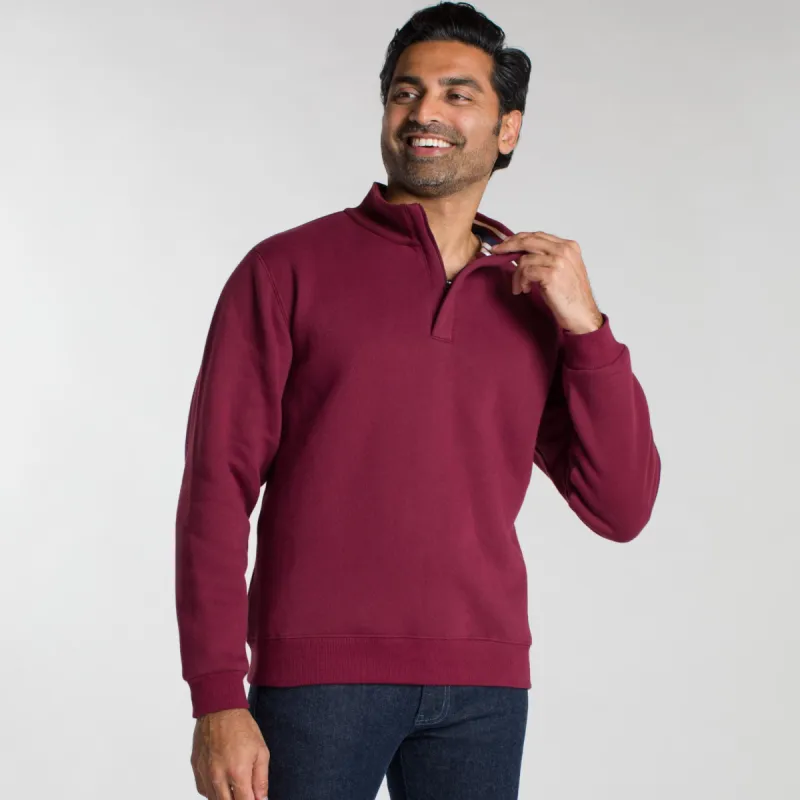 Burgundy Quarter-Zip Sweatshirt sold by Ash & Erie