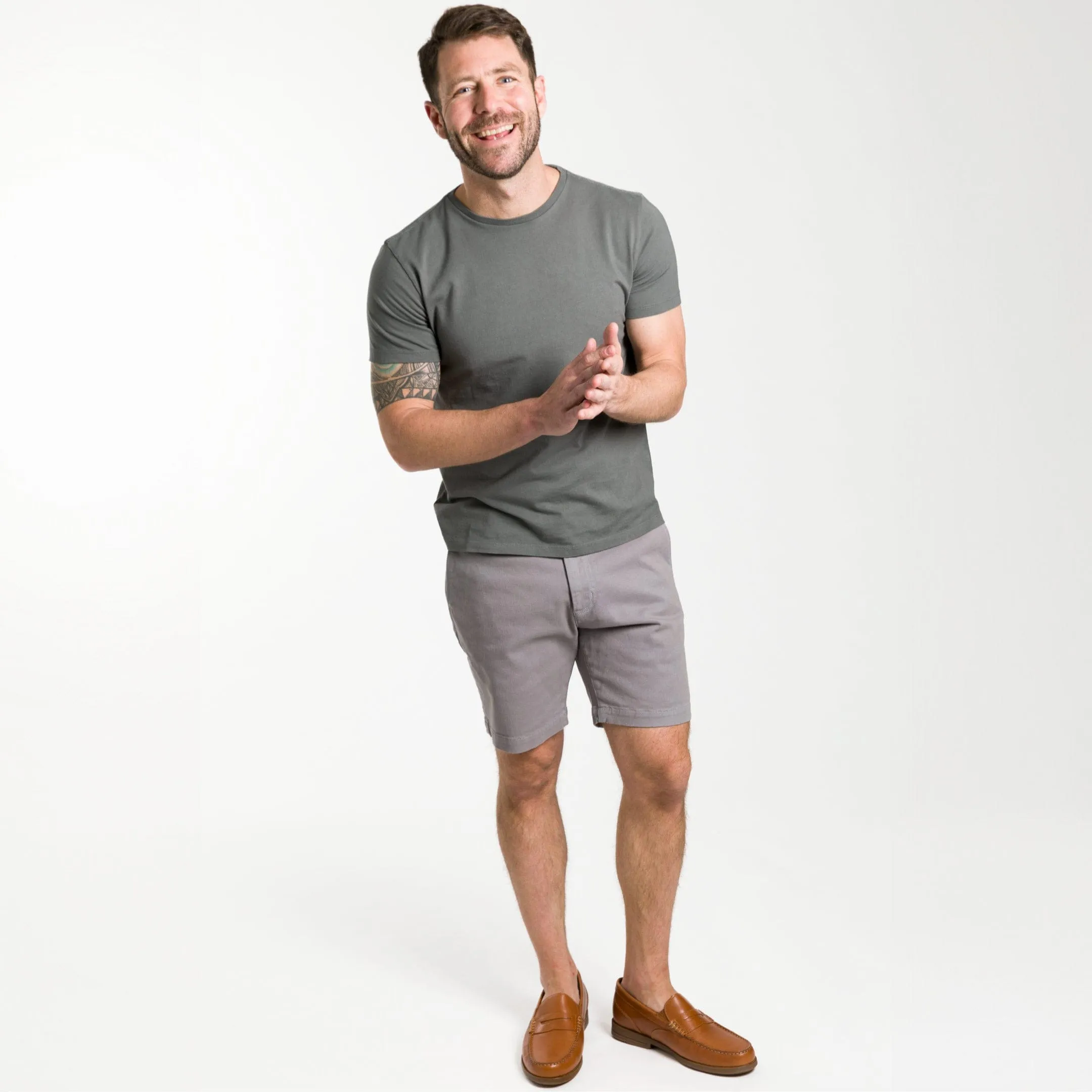 Fieldstone Grey Pima Cotton Crew Neck Tee sold by Ash & Erie product image thumbnail 2